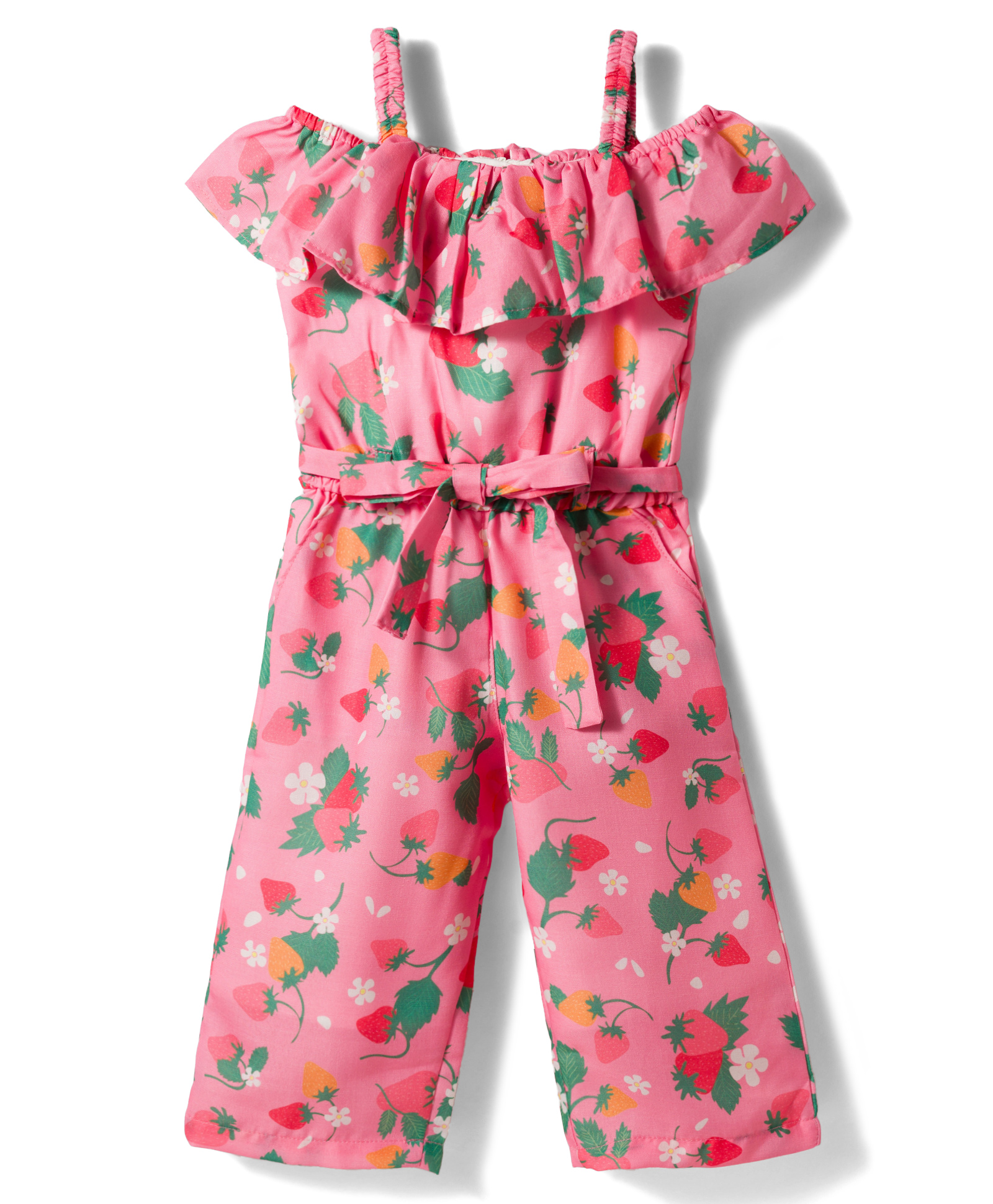 Twetoons Woven Sleeveless Floral Printed Jumpsuit with Belt - Dark Pink-picture-19