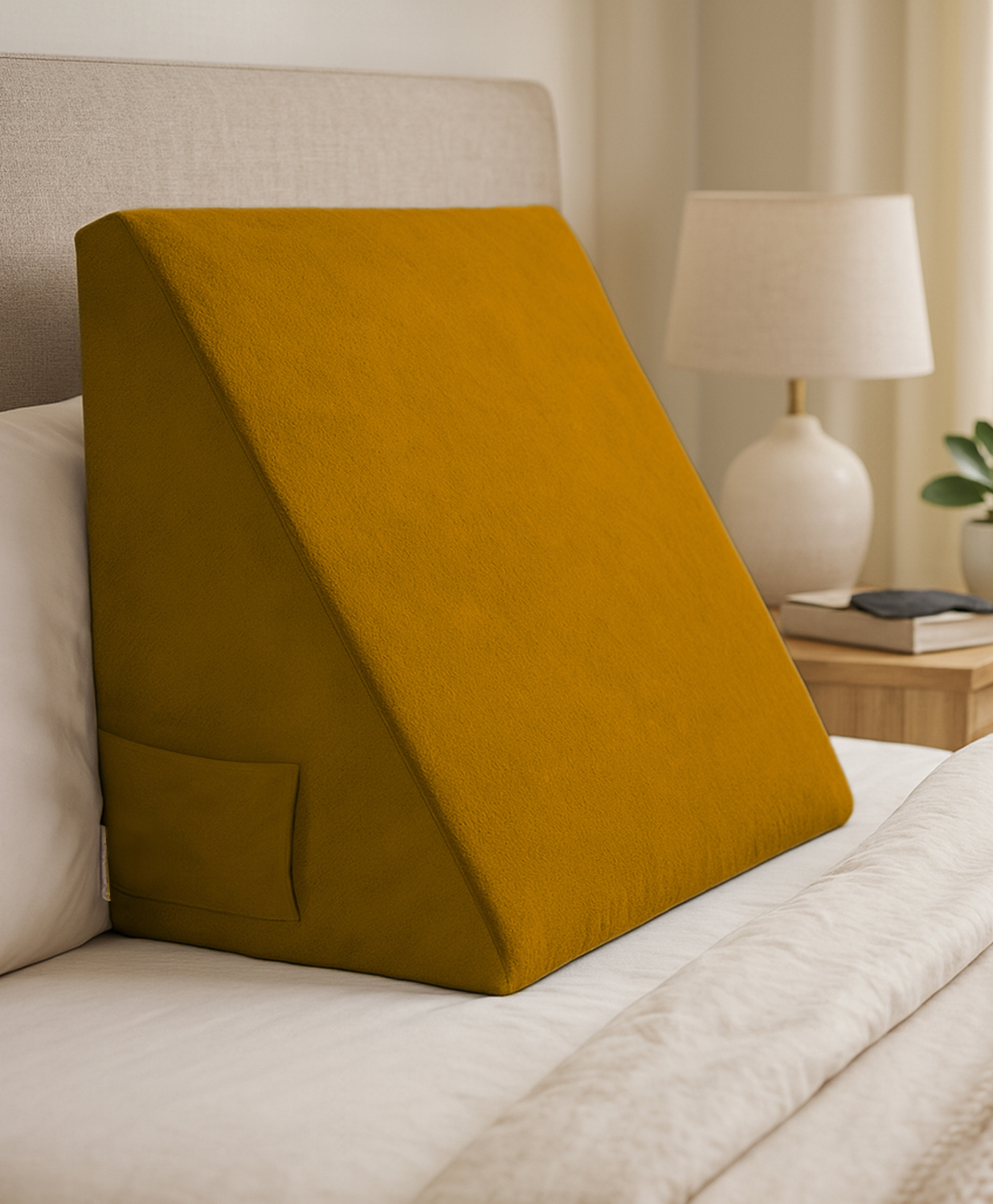 Sleepsia Wedge Pillow for Sleeping, Back Support Orthopedic Memory Foam Wedge Cushion for Back & Leg Support (Brown)-picture-33