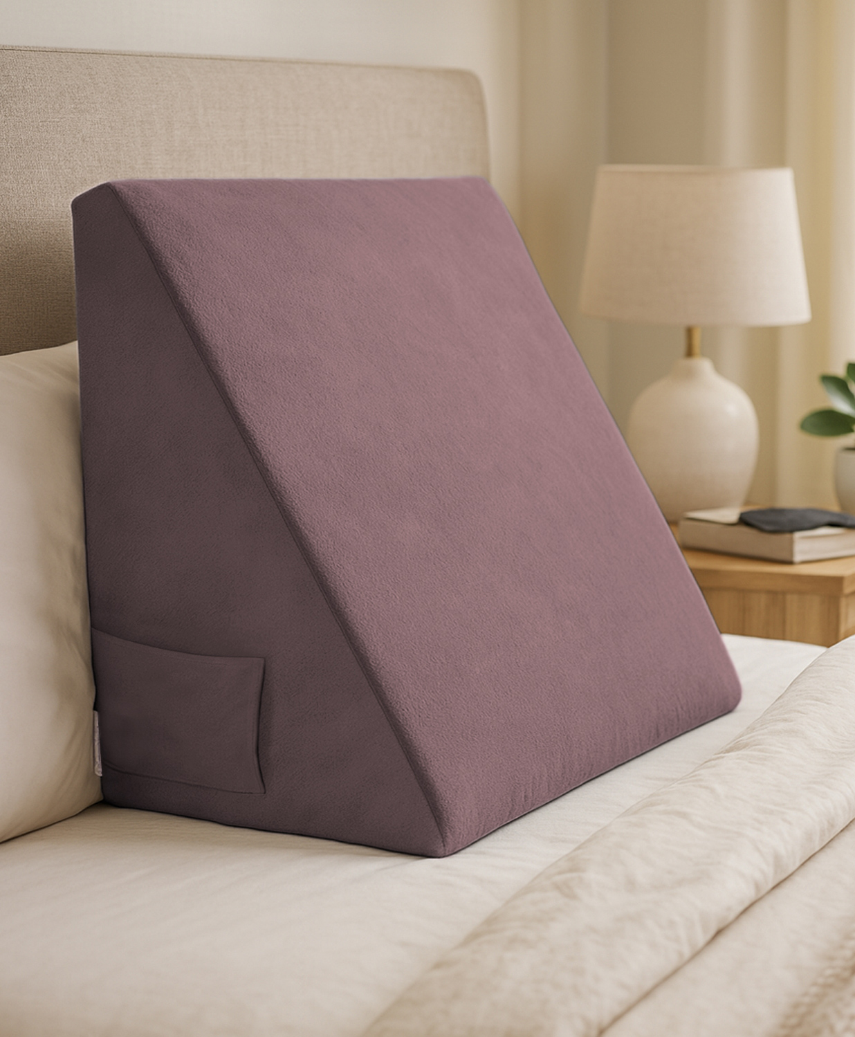 Sleepsia Wedge Pillow for Sleeping, Back Support Orthopedic Memory Foam Wedge Cushion for Back & Leg Support (Pink)-picture-7