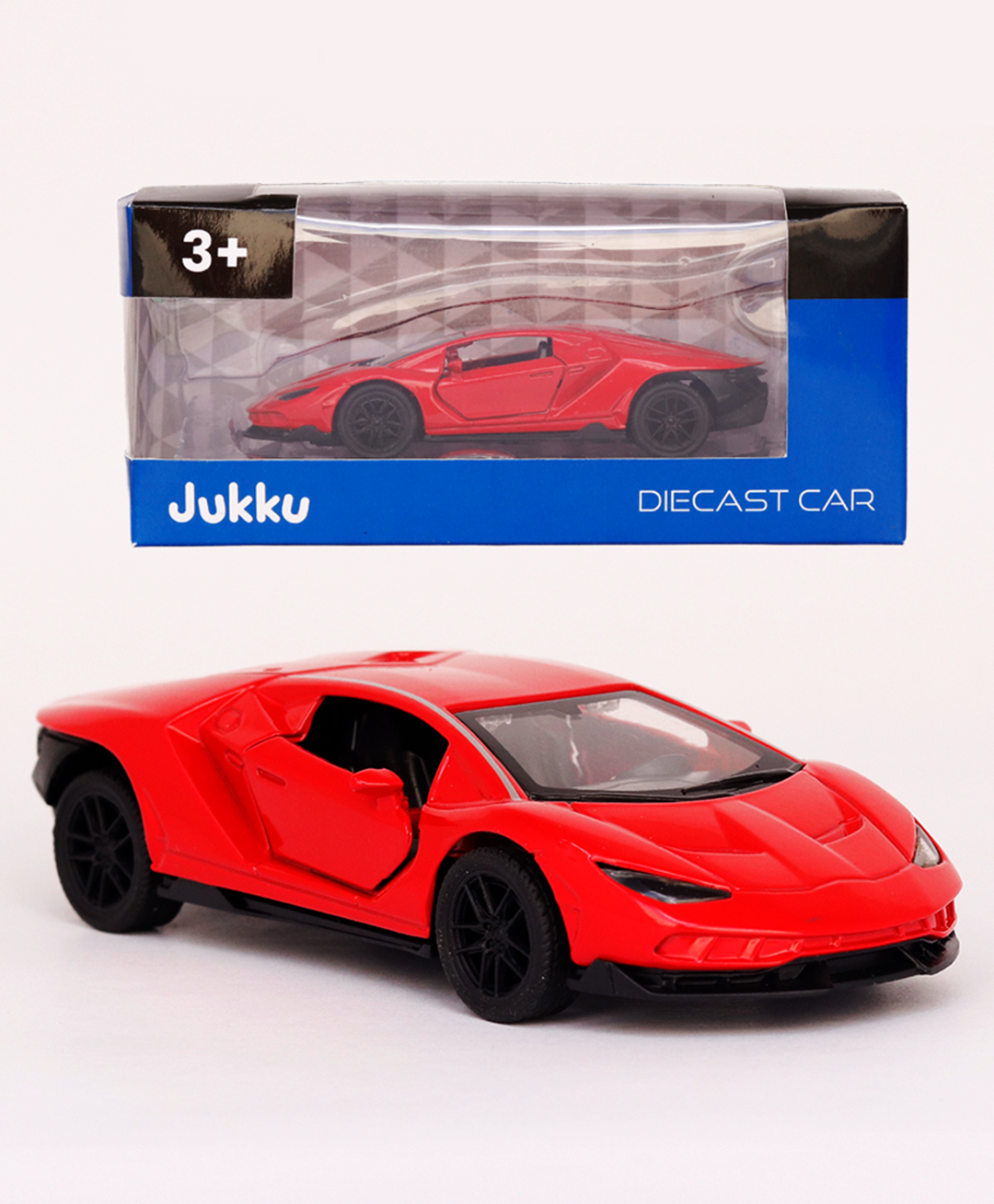 Jukku Resembling Lamborghini Aventador Diecast Car, Pullback, Openable Doors & Bonnet, 1:36 Scale - Red-picture-10