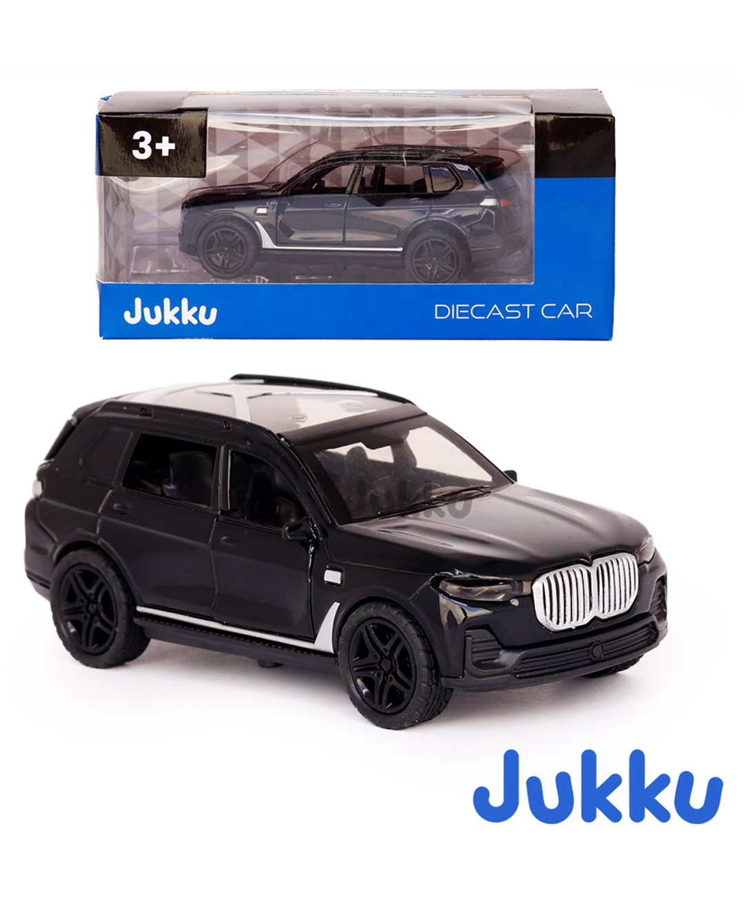 Jukku Resembling BMW X7 Diecast Car, Pullback, Openable Doors & Bonnet, 1:36 Scale - Black-picture-17