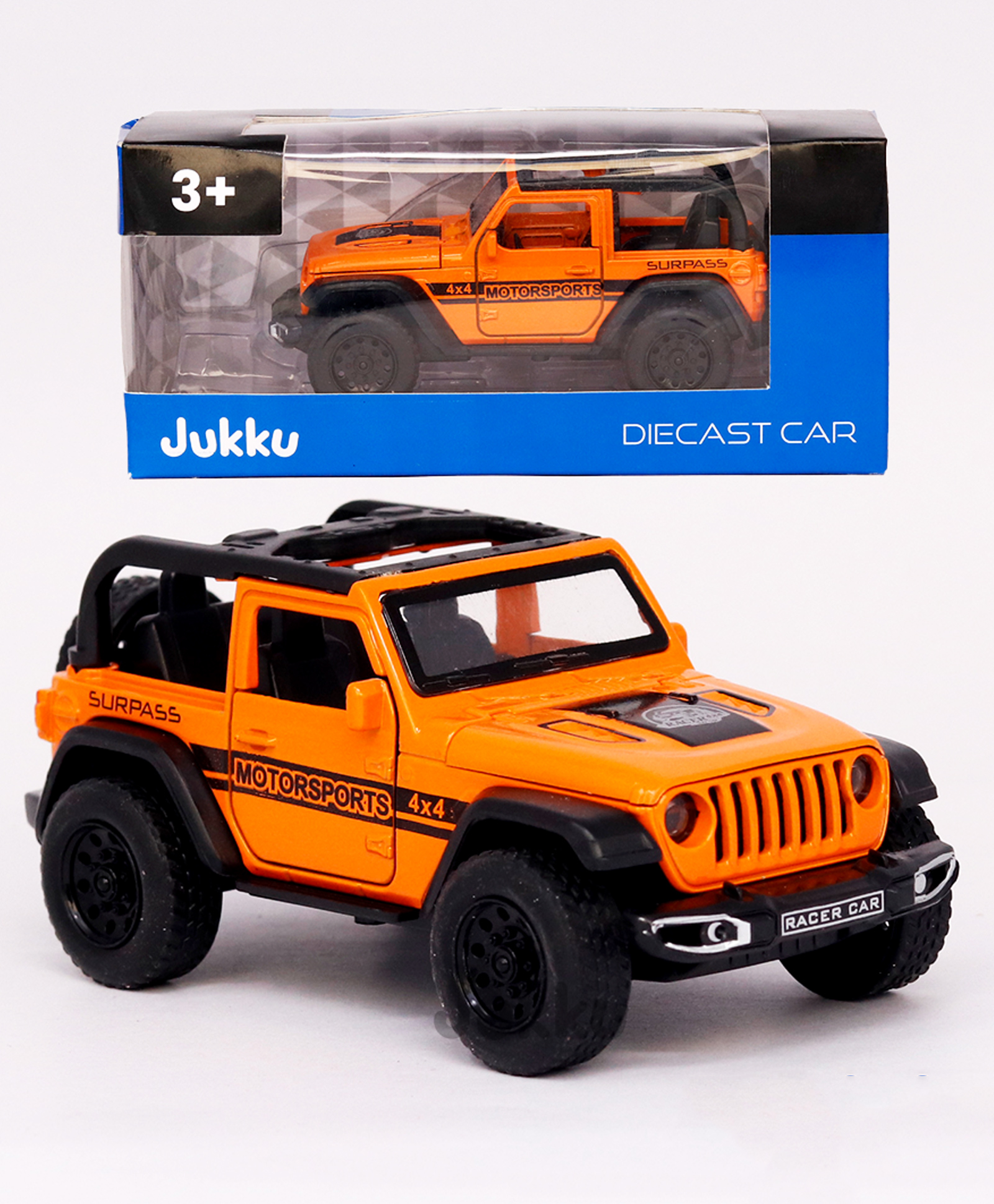 Jukku Resembling Wrangler Convertible Diecast Car, Pullback, Openable Doors & Bonnet, 1:36 Scale - Orange-picture-24