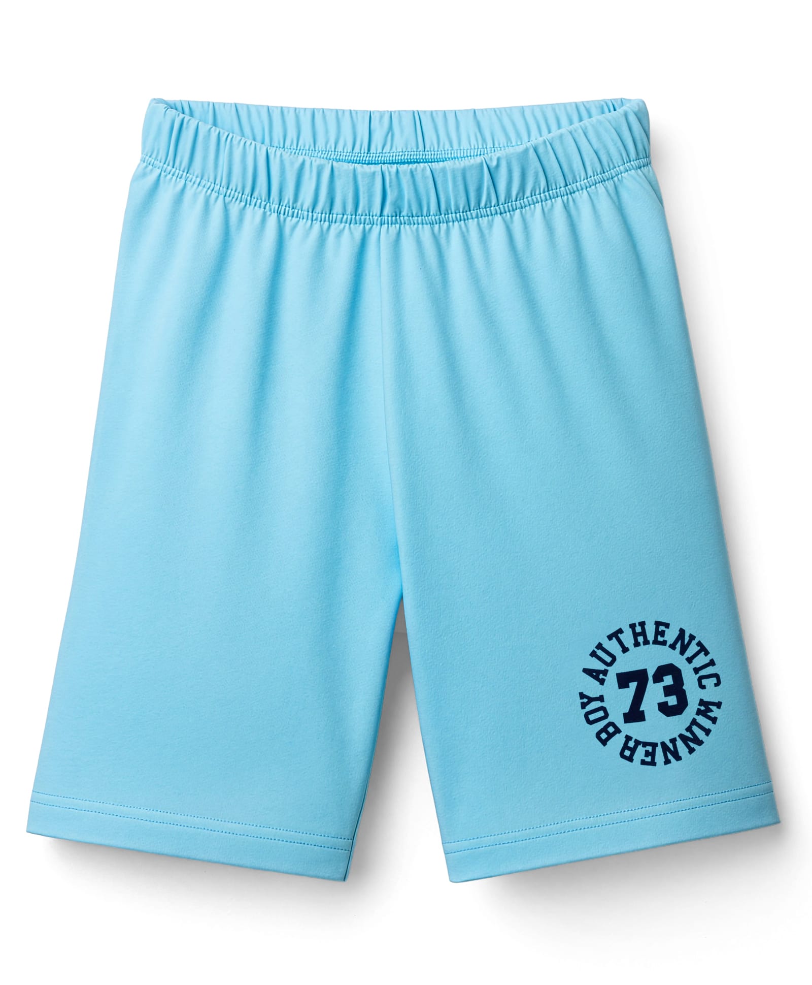 kookie kids india Kookie Kids Single Jersey Knit Above Knee Length Shorts With Text Print - Light Blue-picture-13