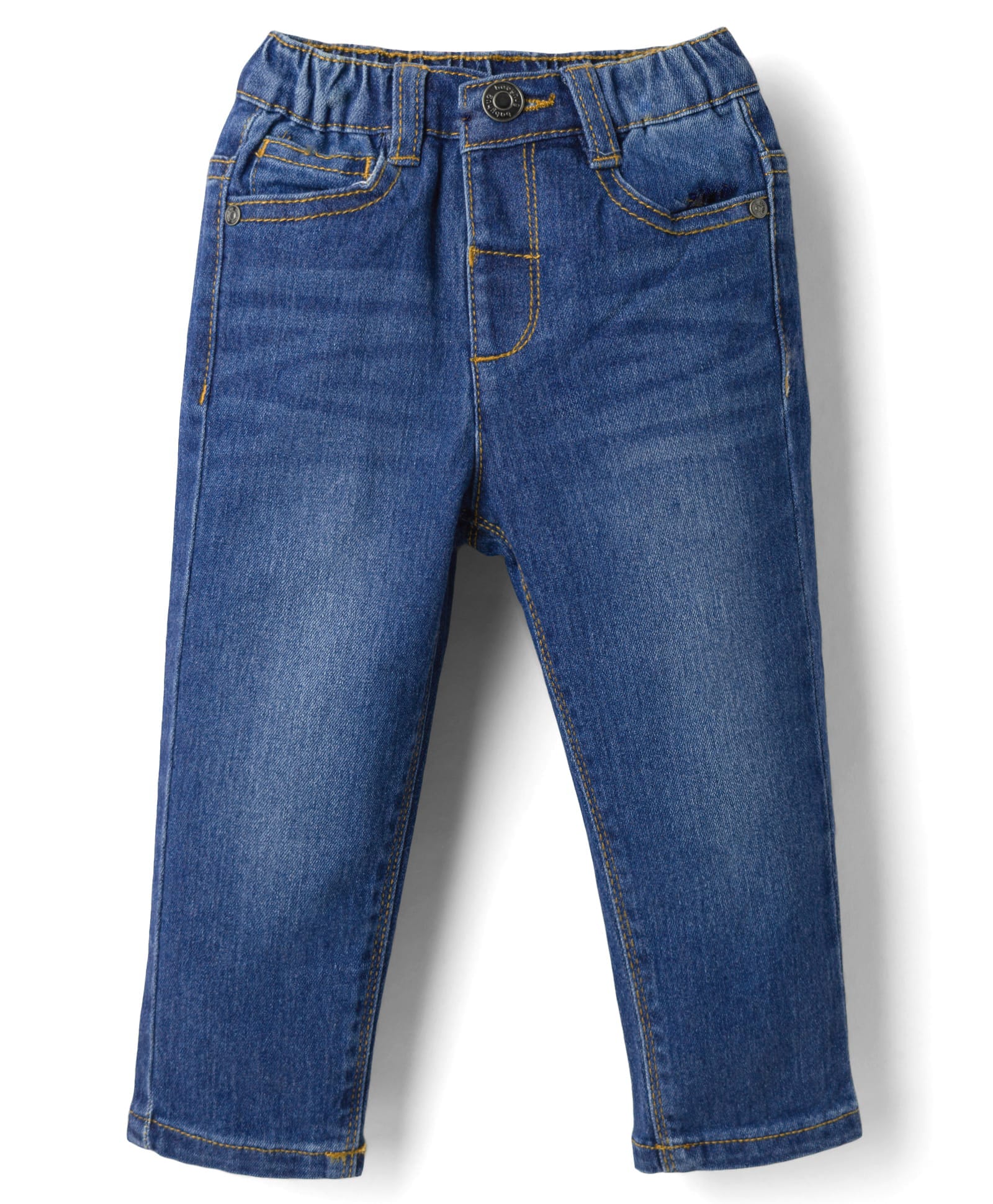 Babyhug Full Length Washed with Stretch Denim Jeans - Royal Blue-image-48
