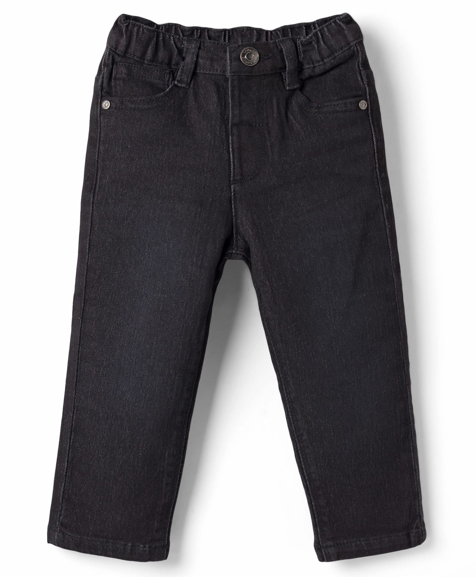 Babyhug Full Length Washed Denim Jeans with Stretch- Black