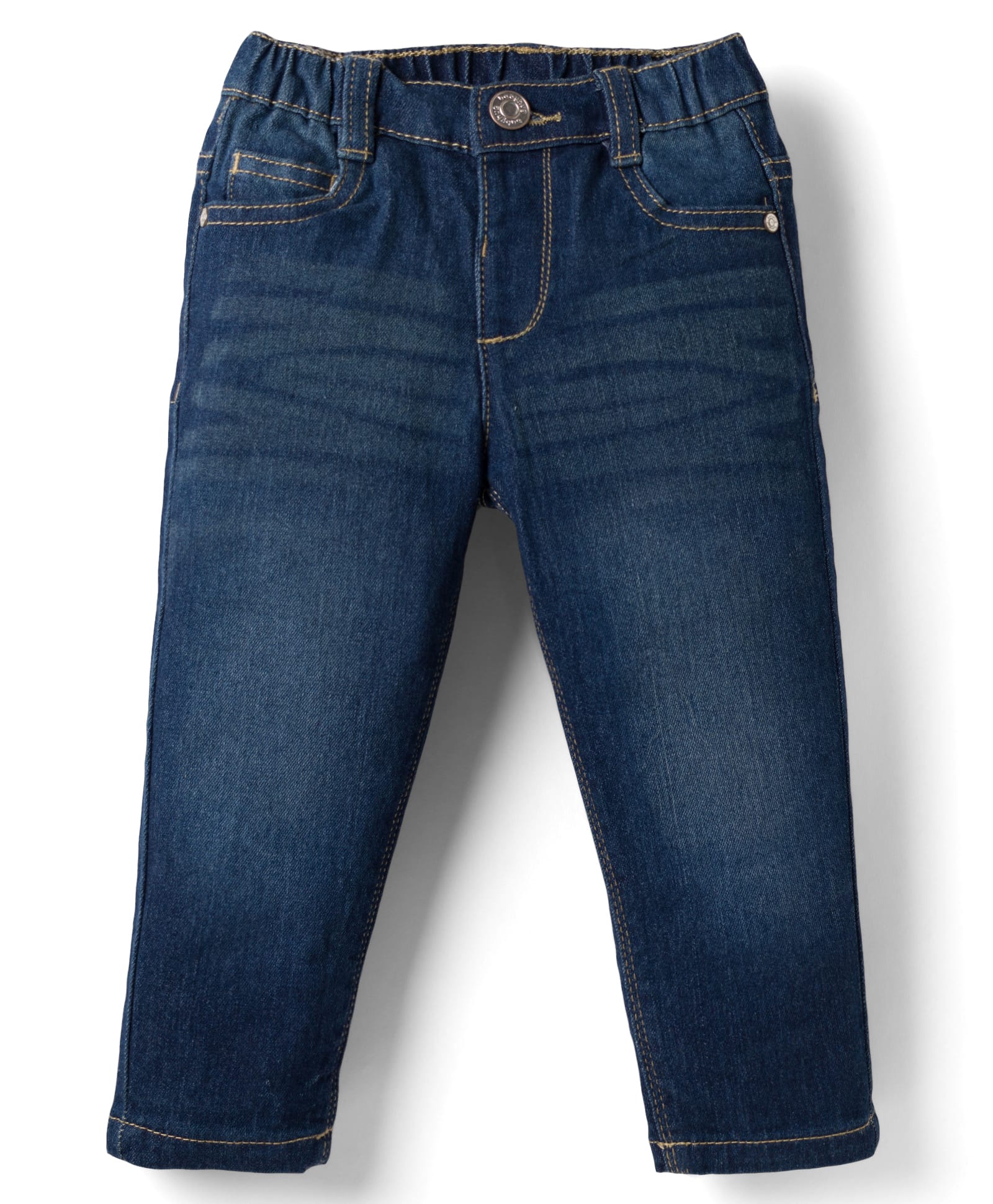 Babyhug Full Length Washed Denim Jeans with Stretch - Navy Blue-picture-23