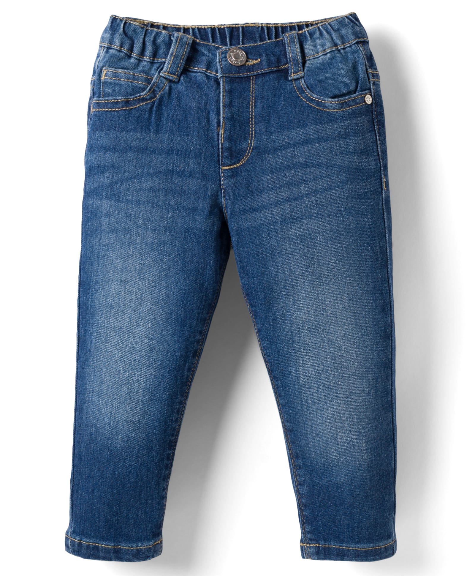 Babyhug Full Length Washed Denim Jeans with Stretch - Royal Blue-picture-20