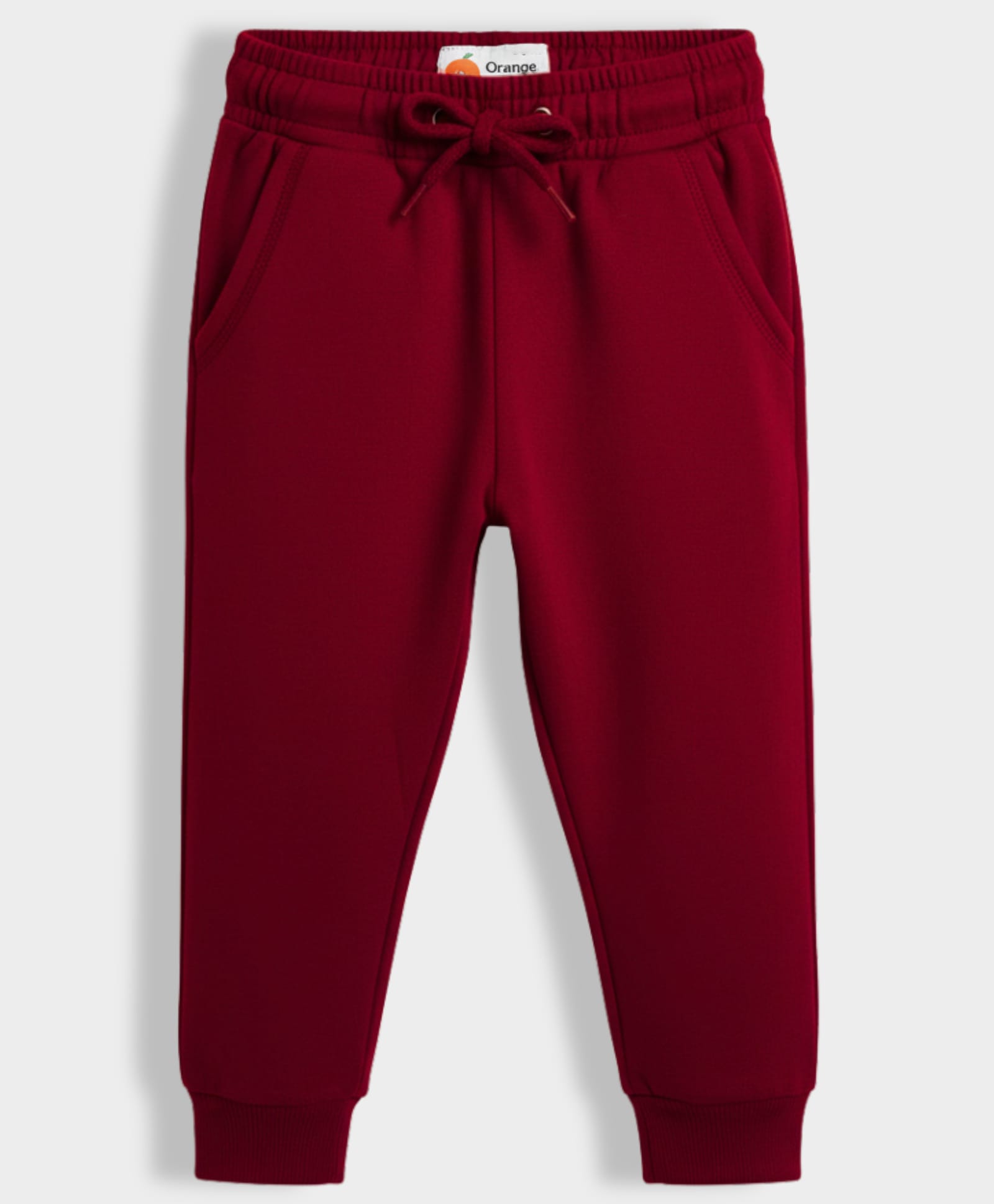 Orange Sugar 100% Cotton Knit Solid Joggers - Maroon-image-28