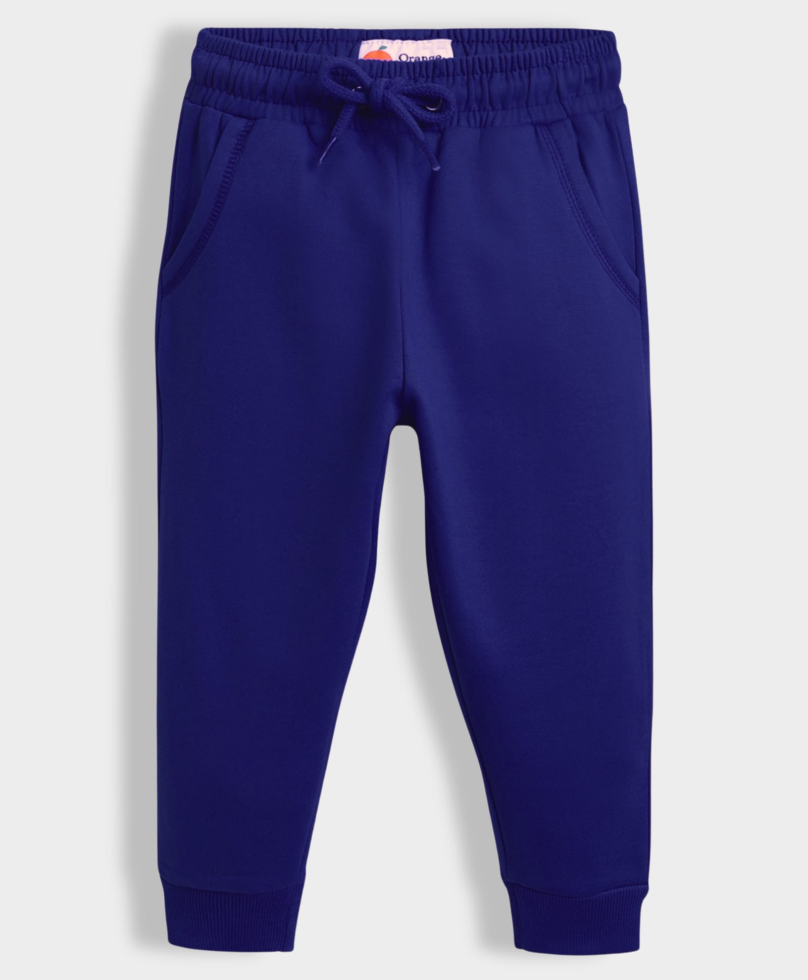 Orange Sugar 100% Cotton Knit Solid Joggers - Royal Blue-image-30