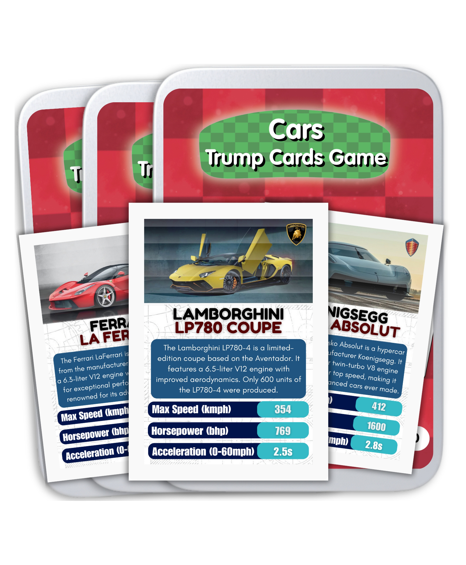 CocoMoco Kids Cars Trump Card Game of 3 Pcs | 50 Car Cards | Fun & Educational Strategy Game for Kids Age 6-12 | Engaging & Entertaining Game for Boys & Girls | Return Gift for Kids Birthday Party-image-12