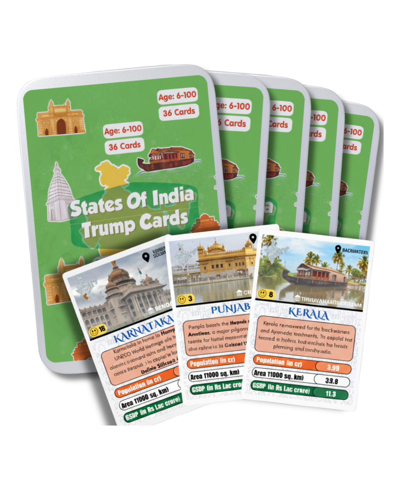 CocoMoco Kids States of India Trump Cards Game for Kids, Learning Game and Educational Toy, Birthday Return Gift for Kids Ages 6-12 Year Old Boys and Girls(Pack of 5)-image-33