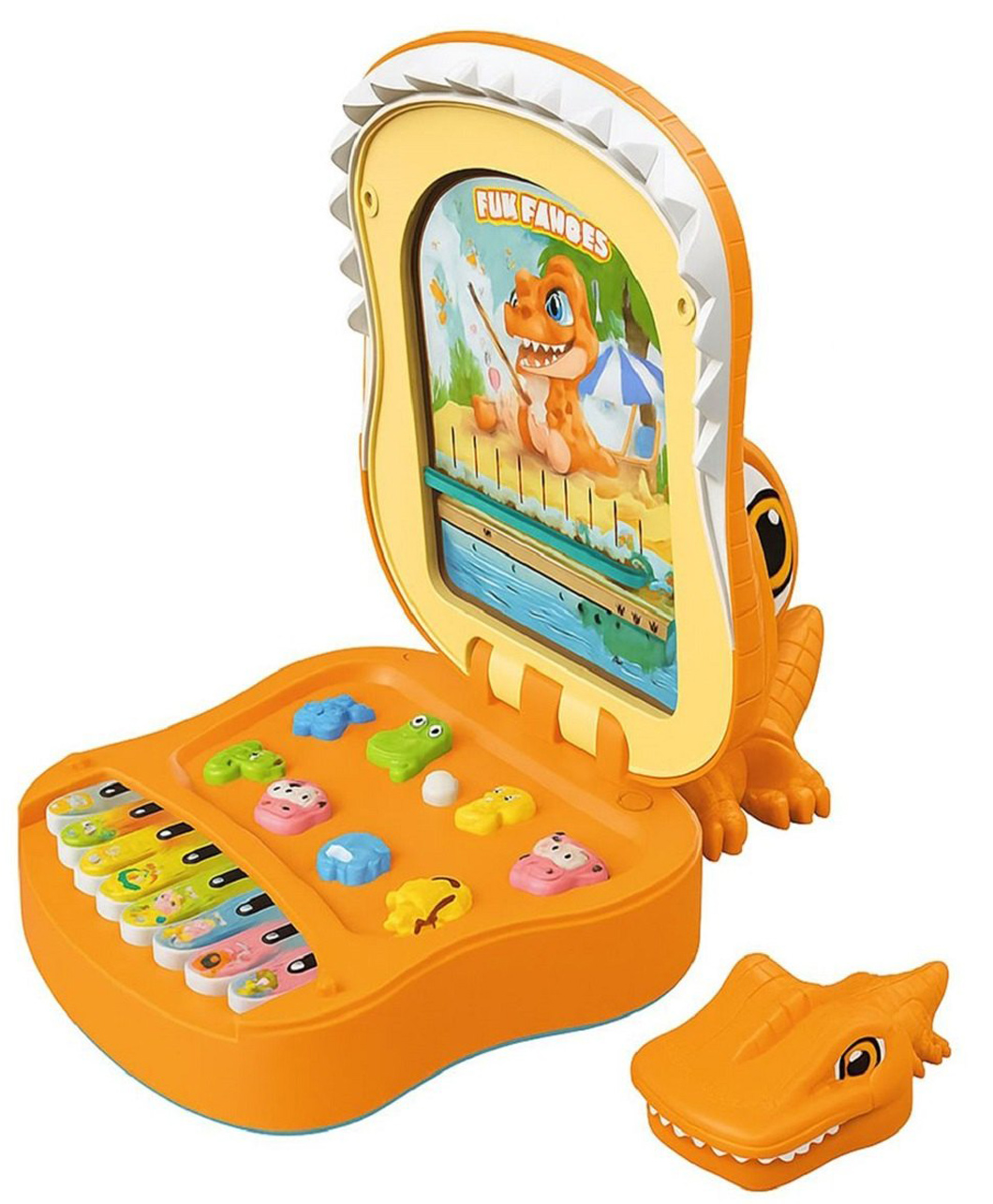 VELLIQUE Dinosaur 2-in-1 Electronic Organ & Marbles Game Toy with Crocodile Hand Puppets - Musical Learning Toy for Kids-image-31