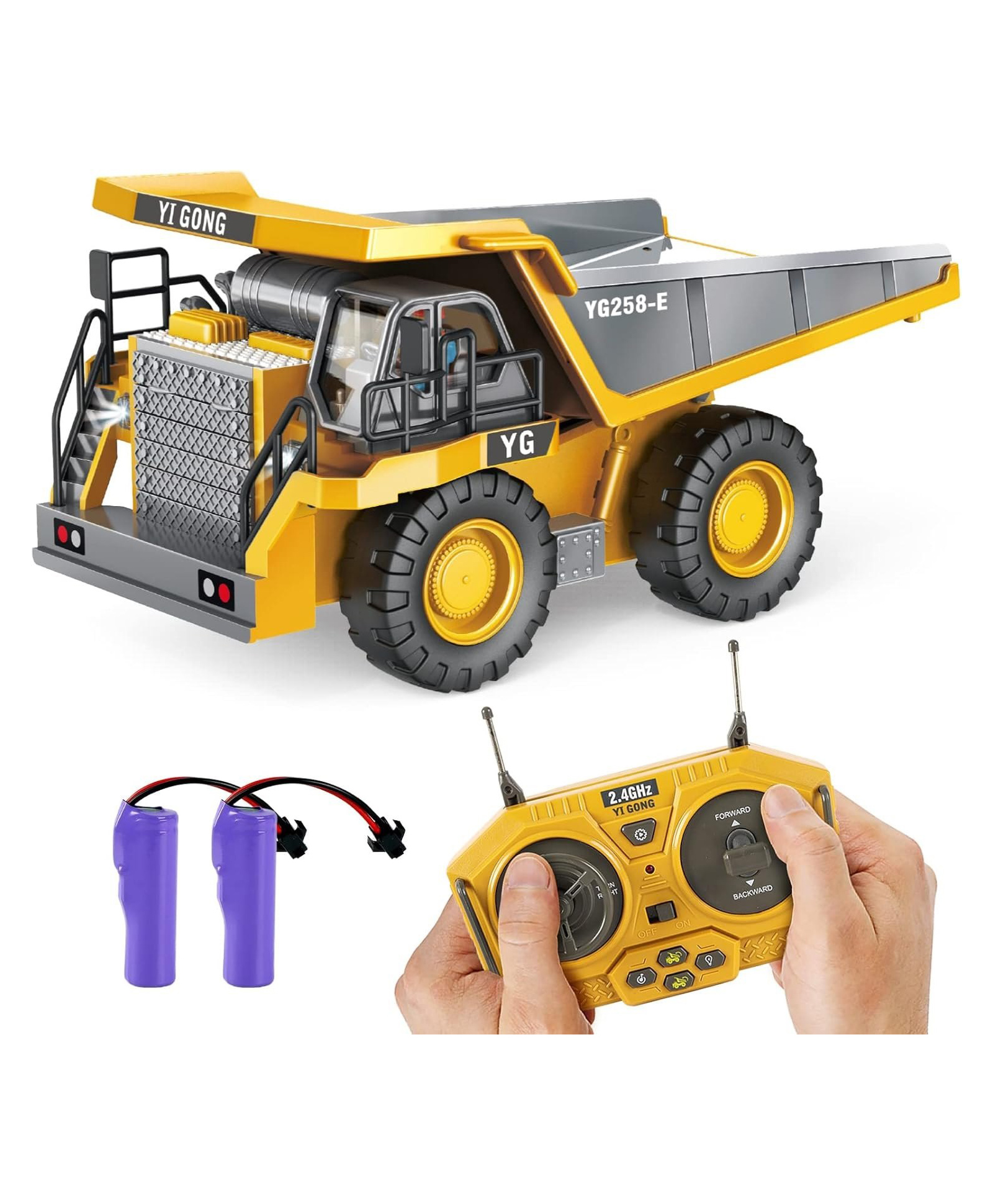 VELLIQUE 2.4GHz RC Dump Truck with 3kg+ Load Capacity - Large Remote Control Mining Tipper for Kids-picture-23