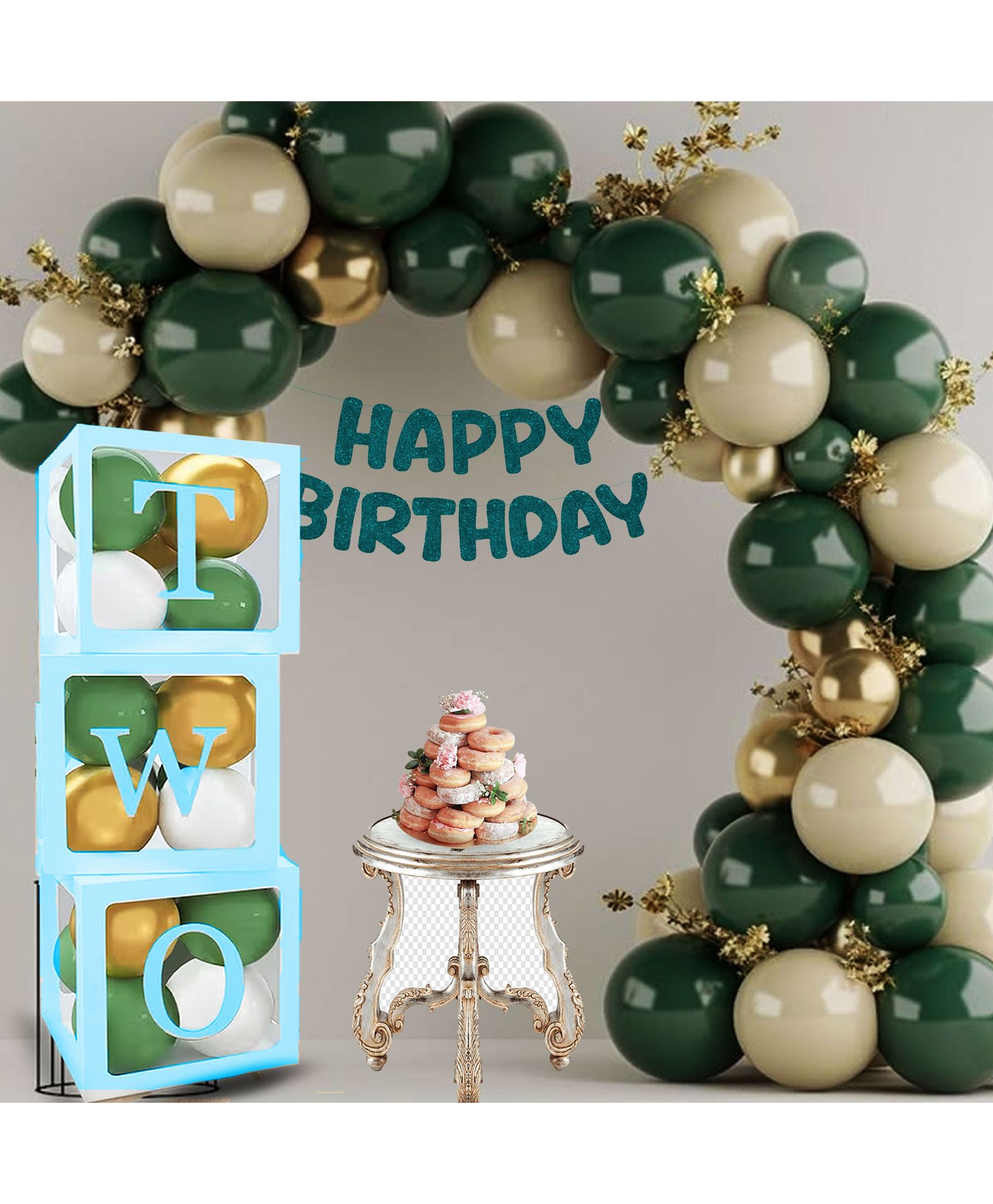 Decor Mantra TWO Alphabet Balloon Box With Latex Balloon for 2nd Birthday, Anniversary Decoration Kit, Baby Girls & Boys shower Combo Items 30 Balloons & Glue Dots (Pack of 35, Blue)-image-31