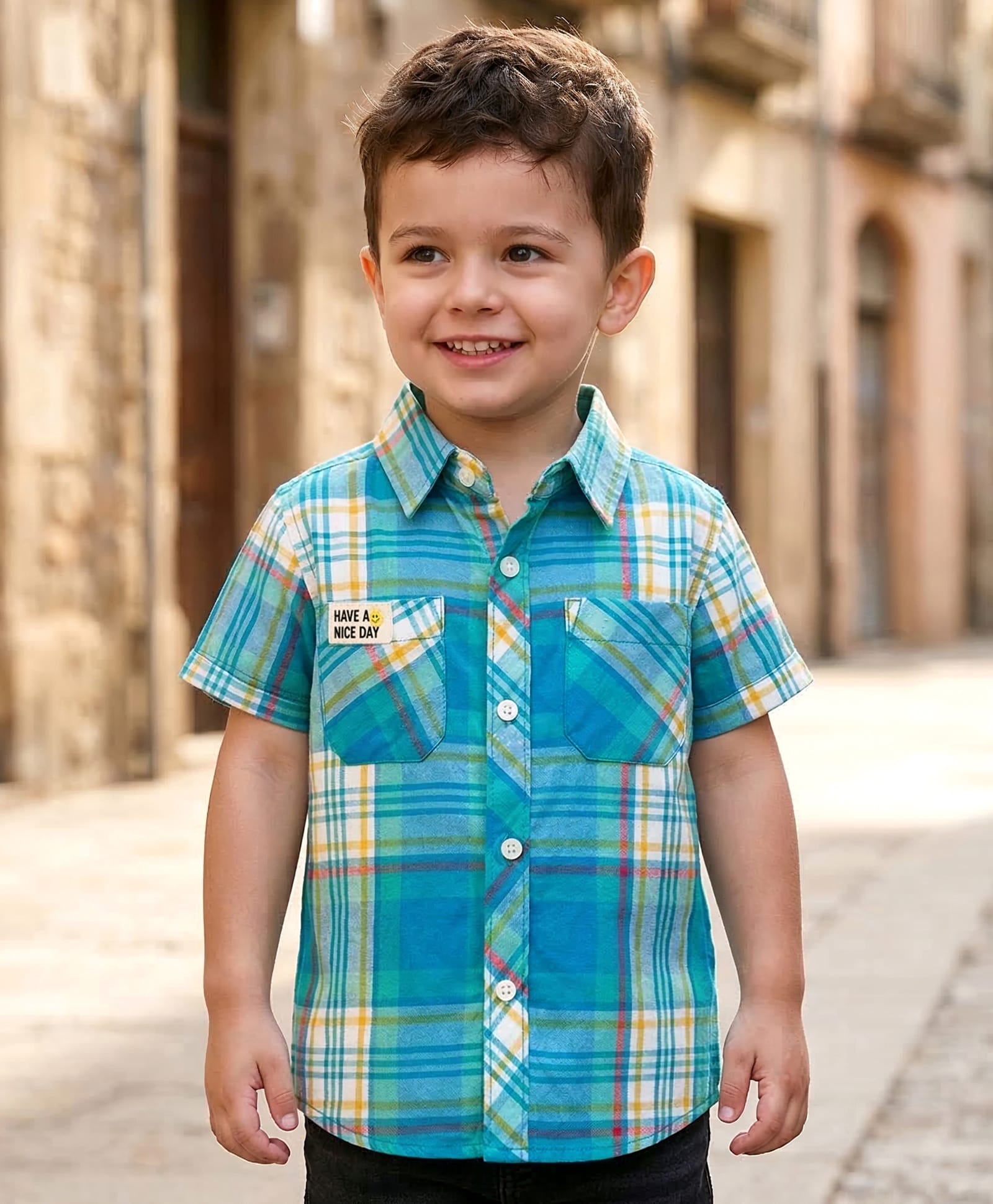 Babyhug Cotton Woven Half Sleeves Checked Shirt - Multicolor-picture-17