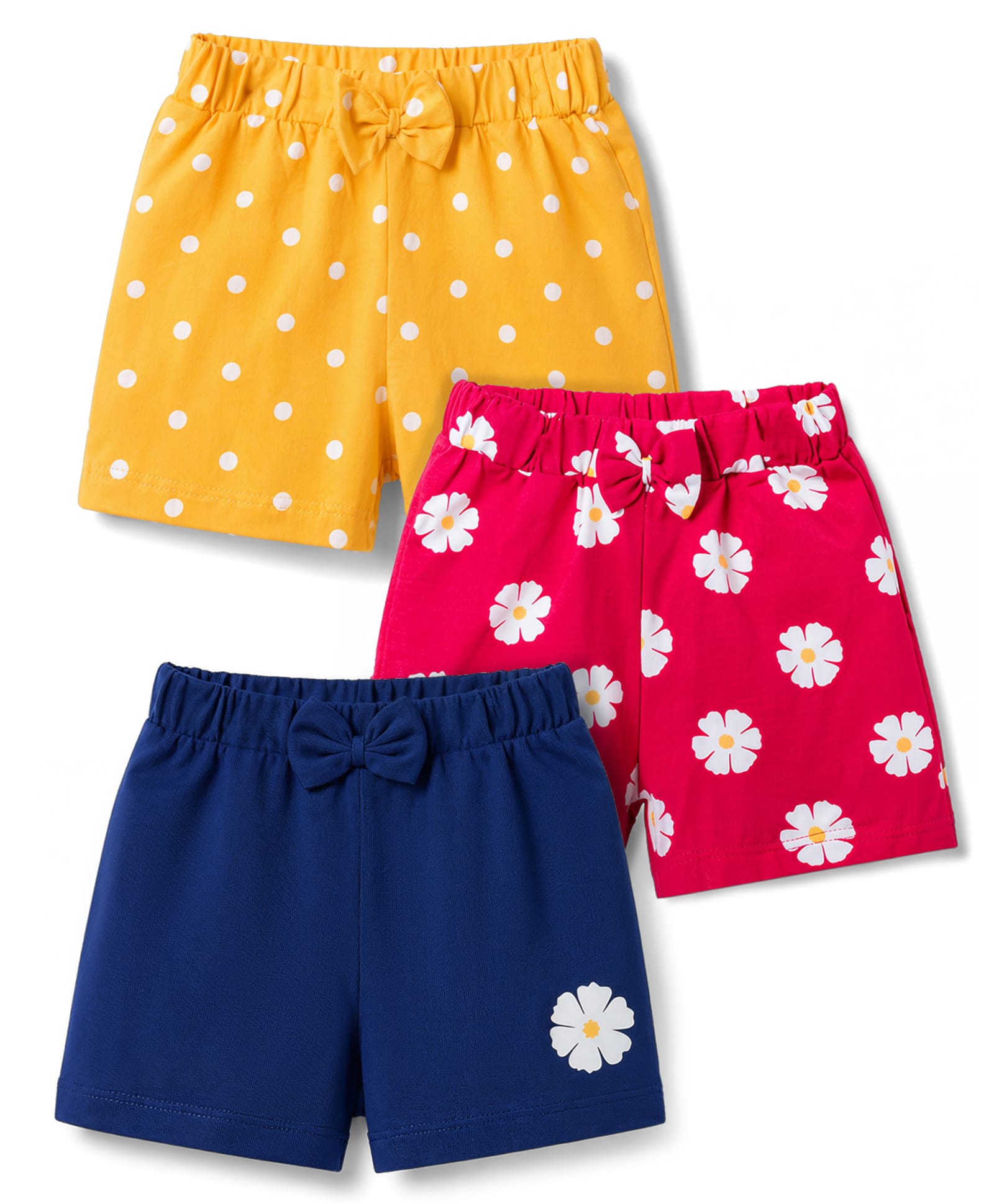 Babyhug Single Jersey Knit Mid Thigh Printed Shorts Pack of 3 - Multicolor-picture-17