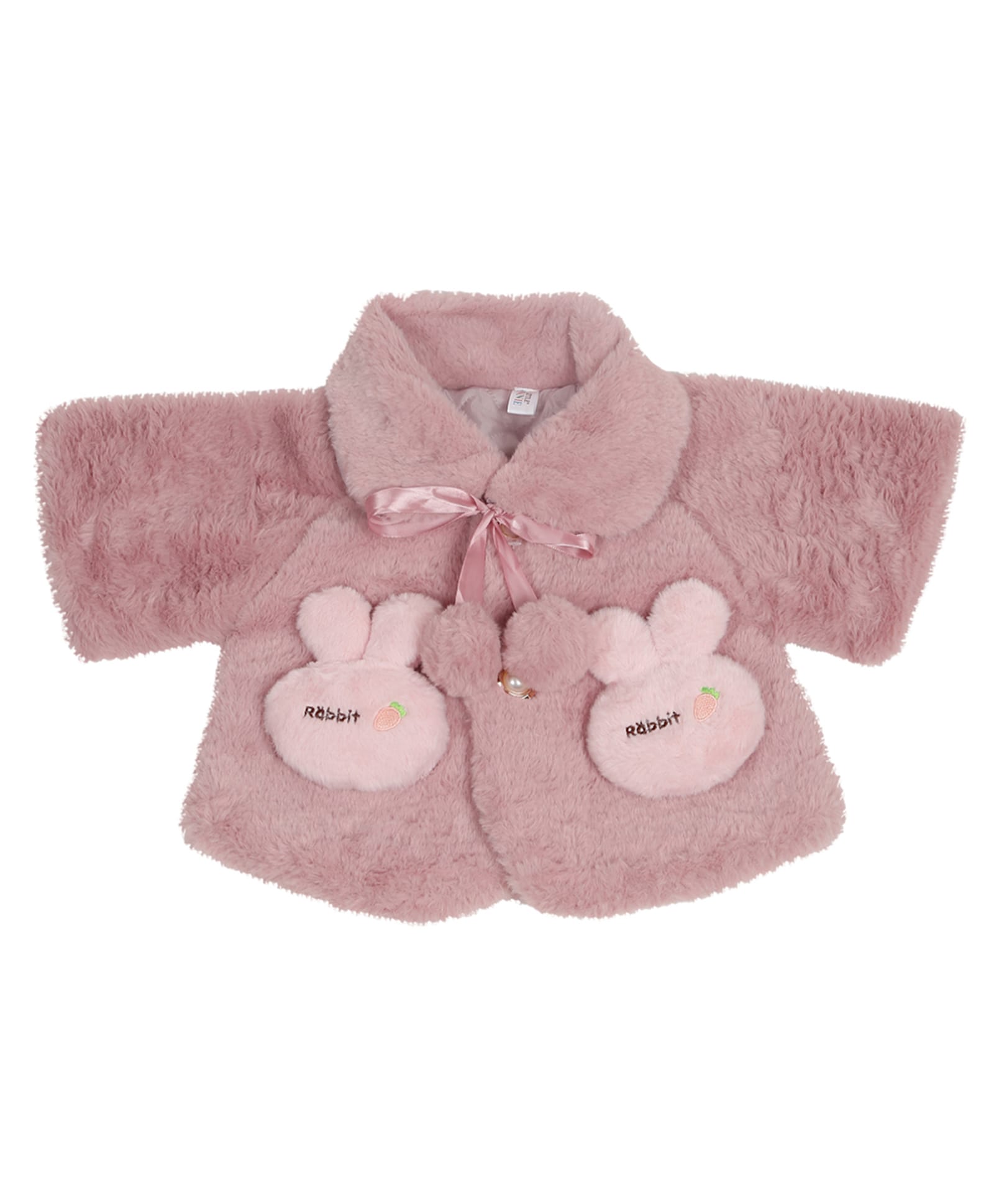 Little Ginnie Fleece Woven Full Sleeves Rabbit Applique Jacket - Purple-picture-16