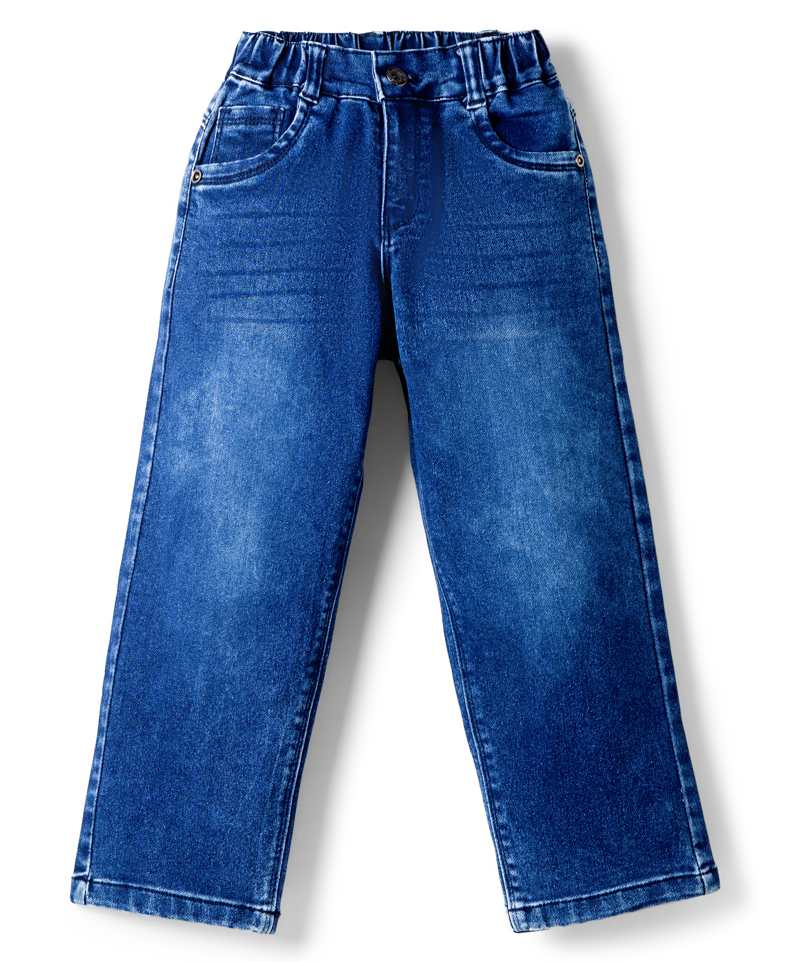 Olio Kids Woven Full Length Washed Denim Jeans - Navy Blue-picture-20
