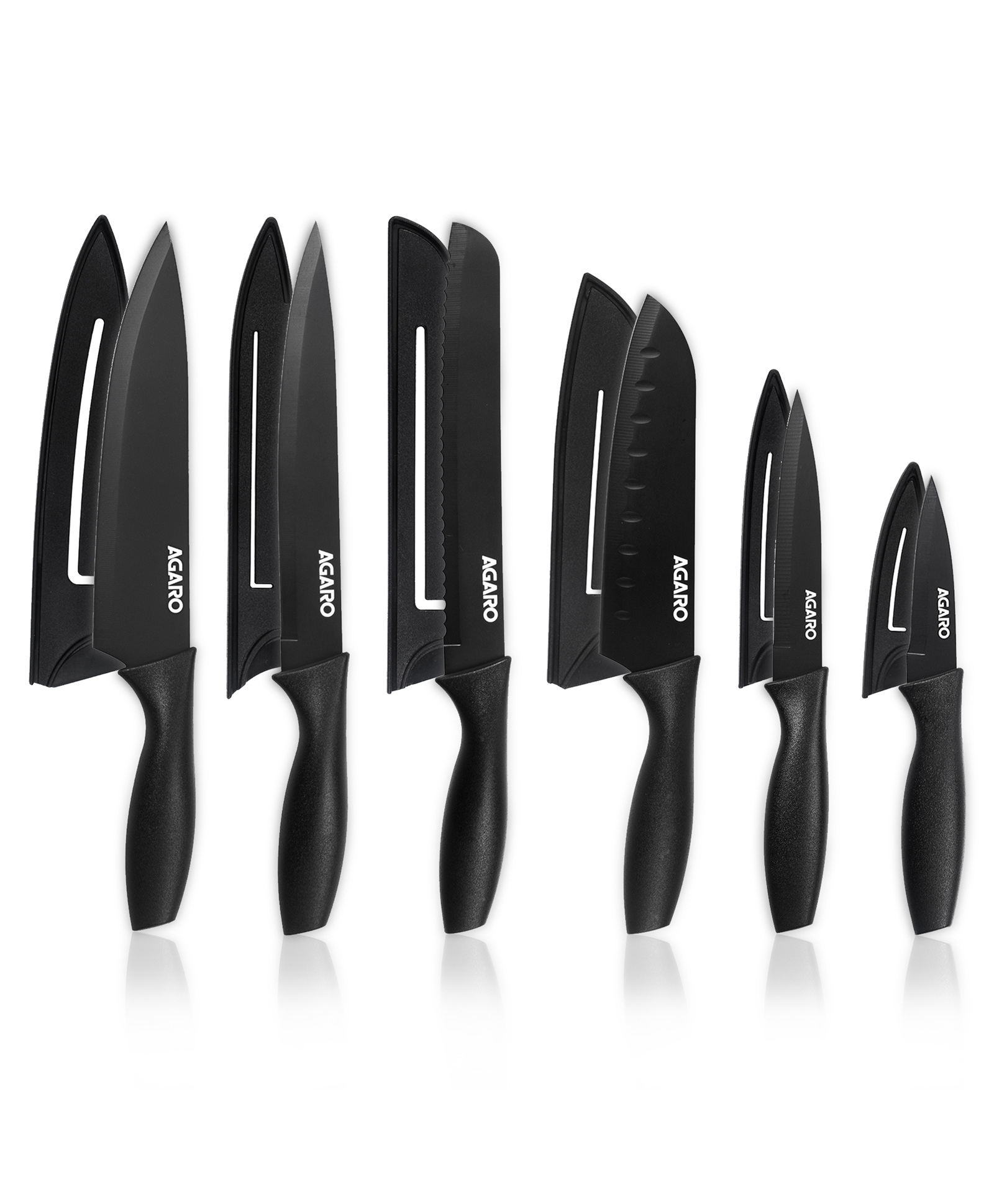 AGARO Royal Knife Set Comfortable Gip 6 Pisces - Black-image-4