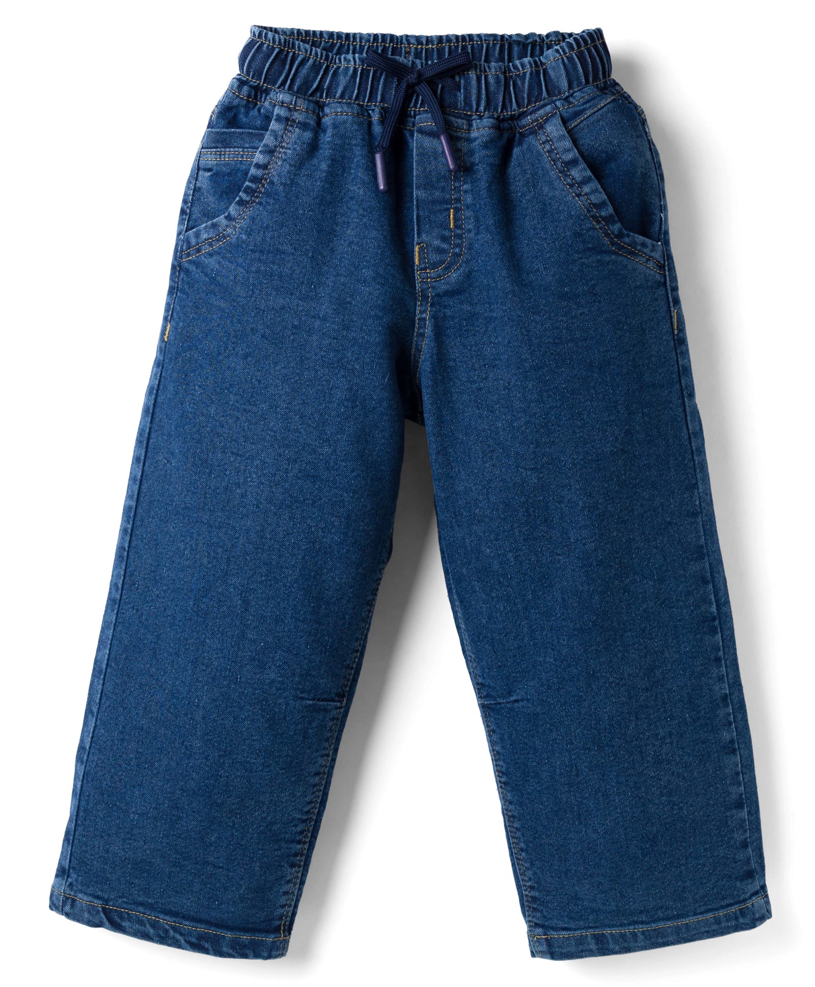 Olio Kids Denim Woven Full Length Solid Jeans - Navy Blue-picture-12
