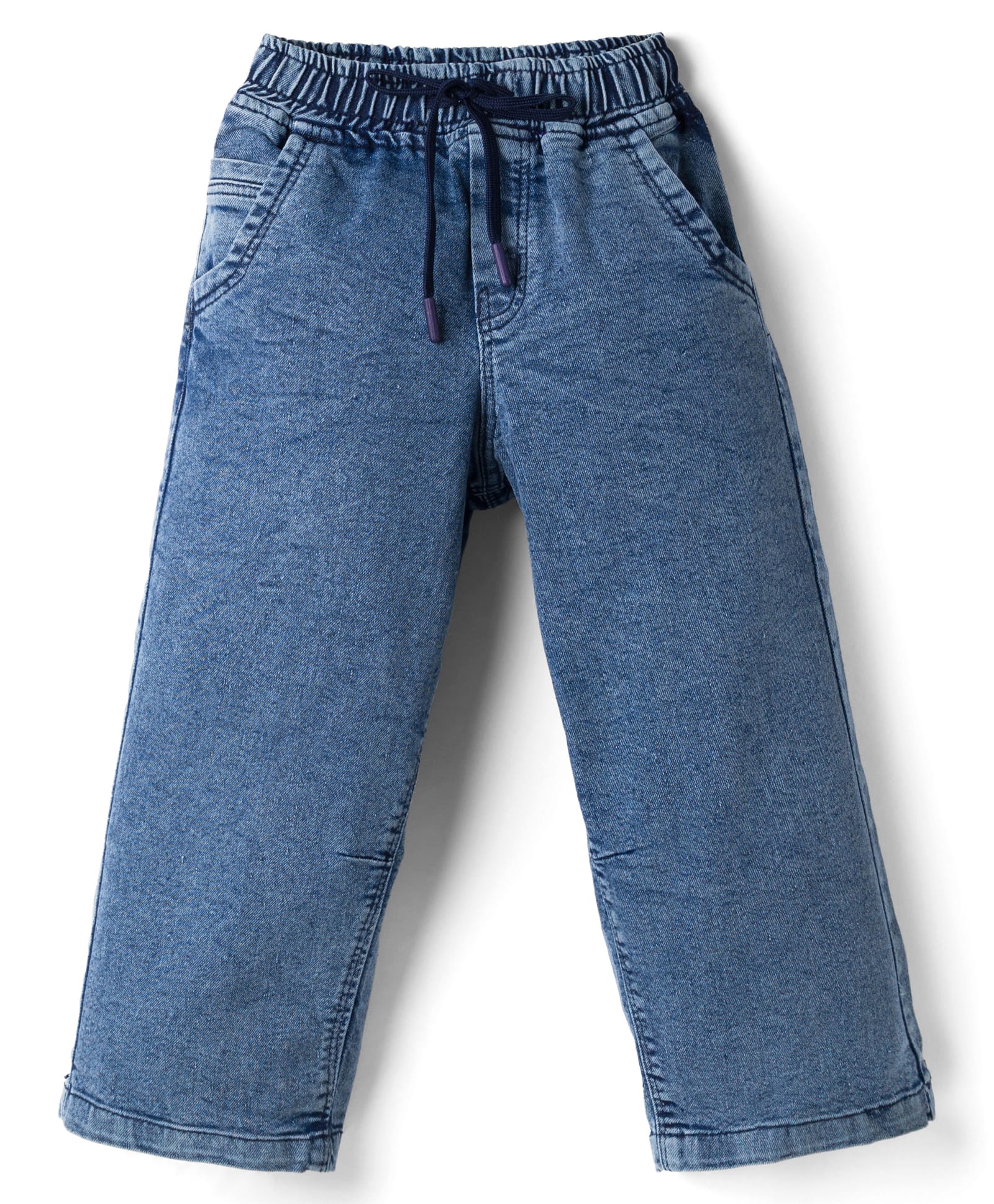 Olio Kids Denim Woven Full Length Solid Jeans - Light Blue-picture-10