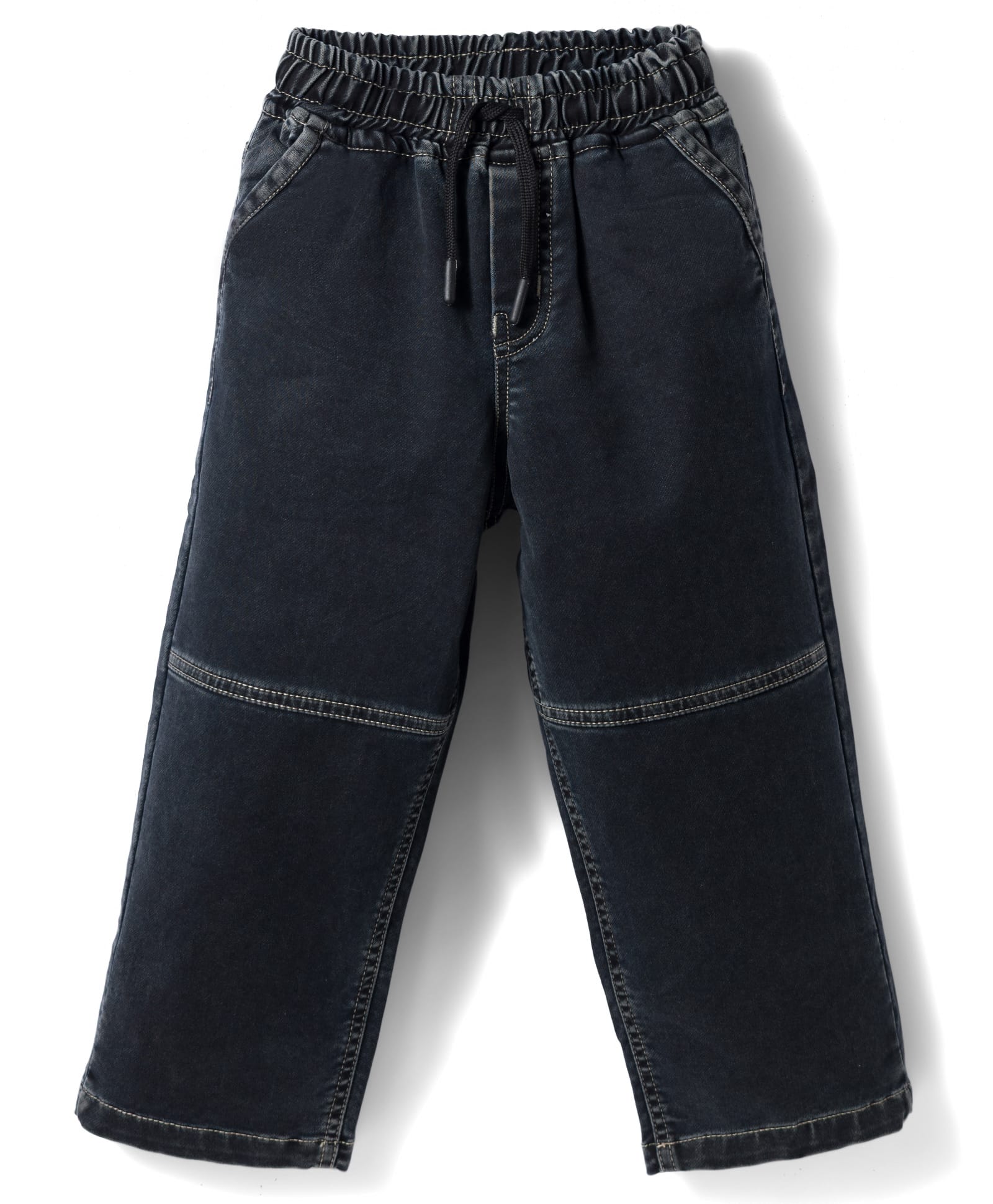 Olio Kids Denim Woven Full Length Cut N Sew Solid Jeans - Blue-picture-25