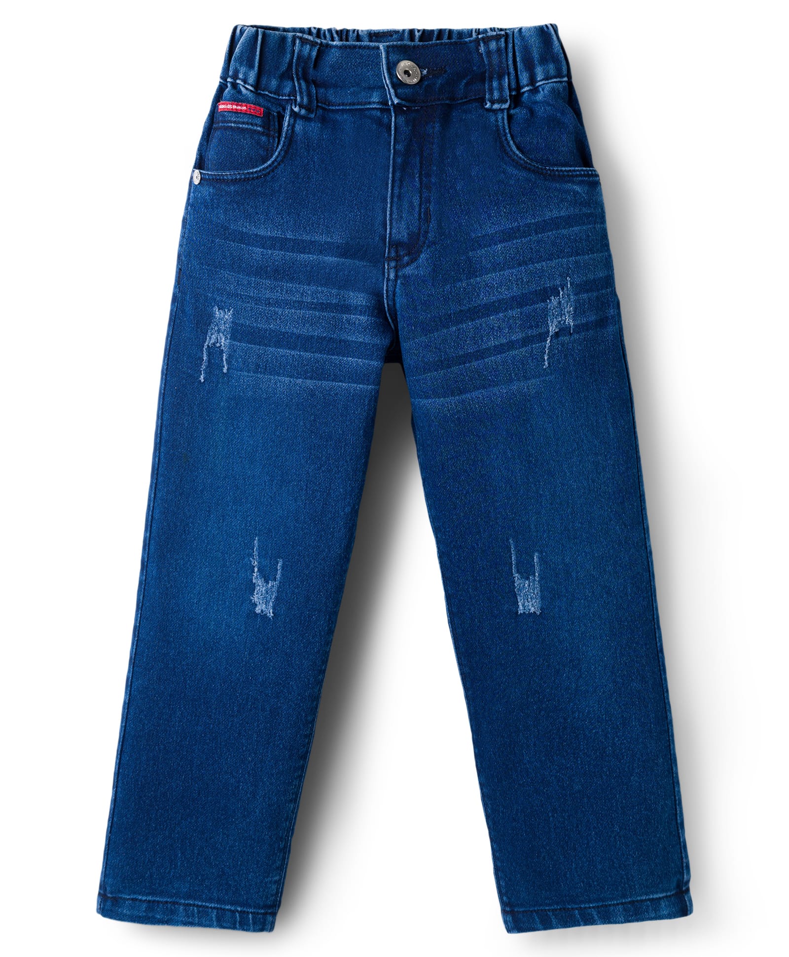 Olio Kids Denim Woven Full Length Distressed Jeans - Navy Blue-picture-19