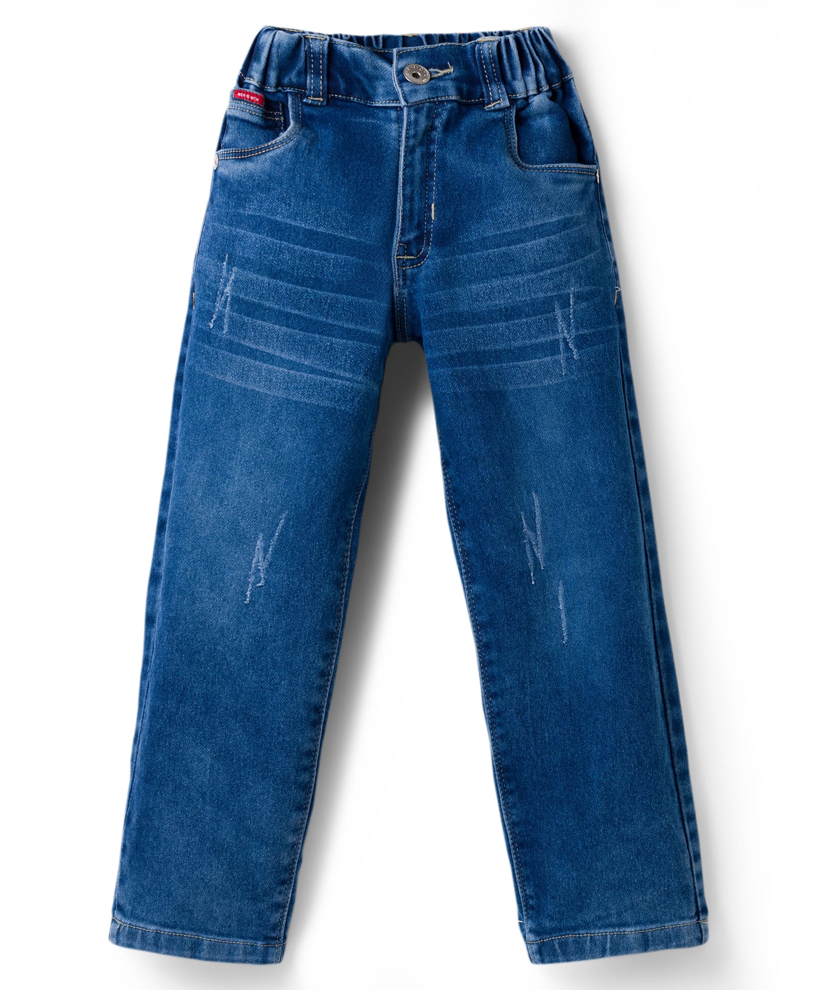 Olio Kids Denim Woven Full Length Distressed Jeans - Blue-picture-14