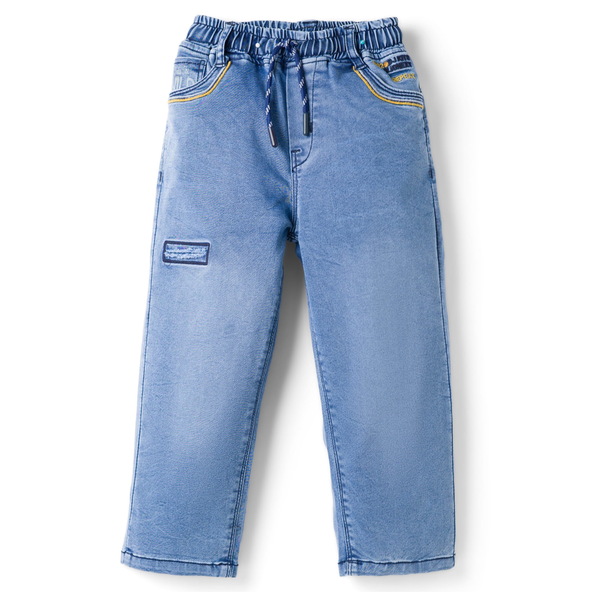 Olio Kids Woven Full Length Denim Jeans - Light Blue-picture-11