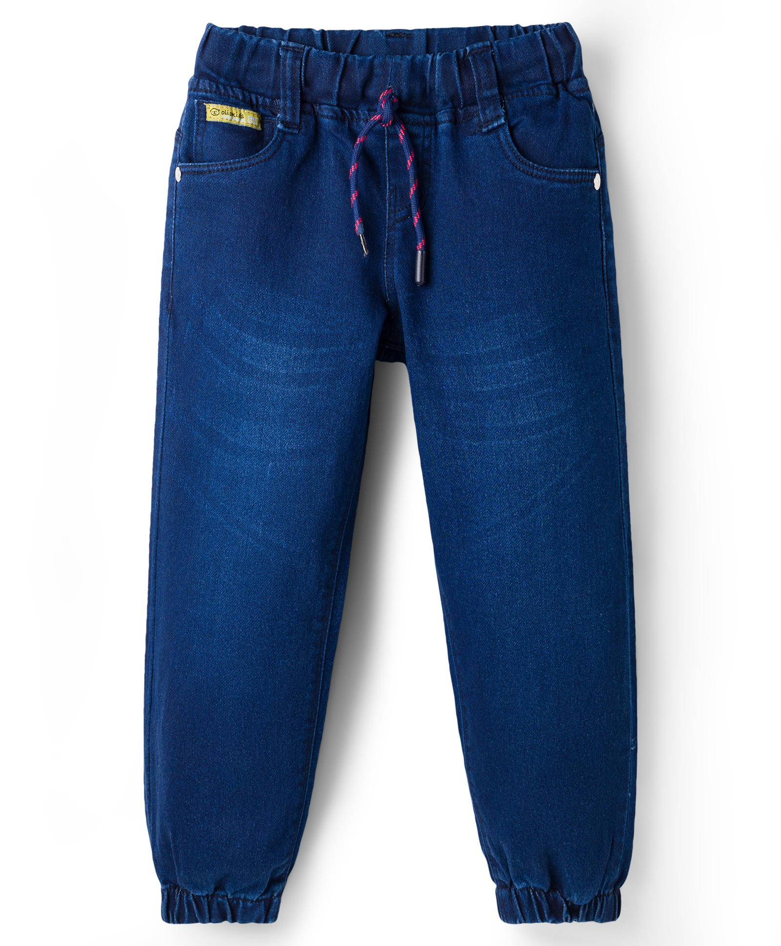 Olio Kids Denim Woven Full Length Solid Jeans - Navy Blue-picture-10