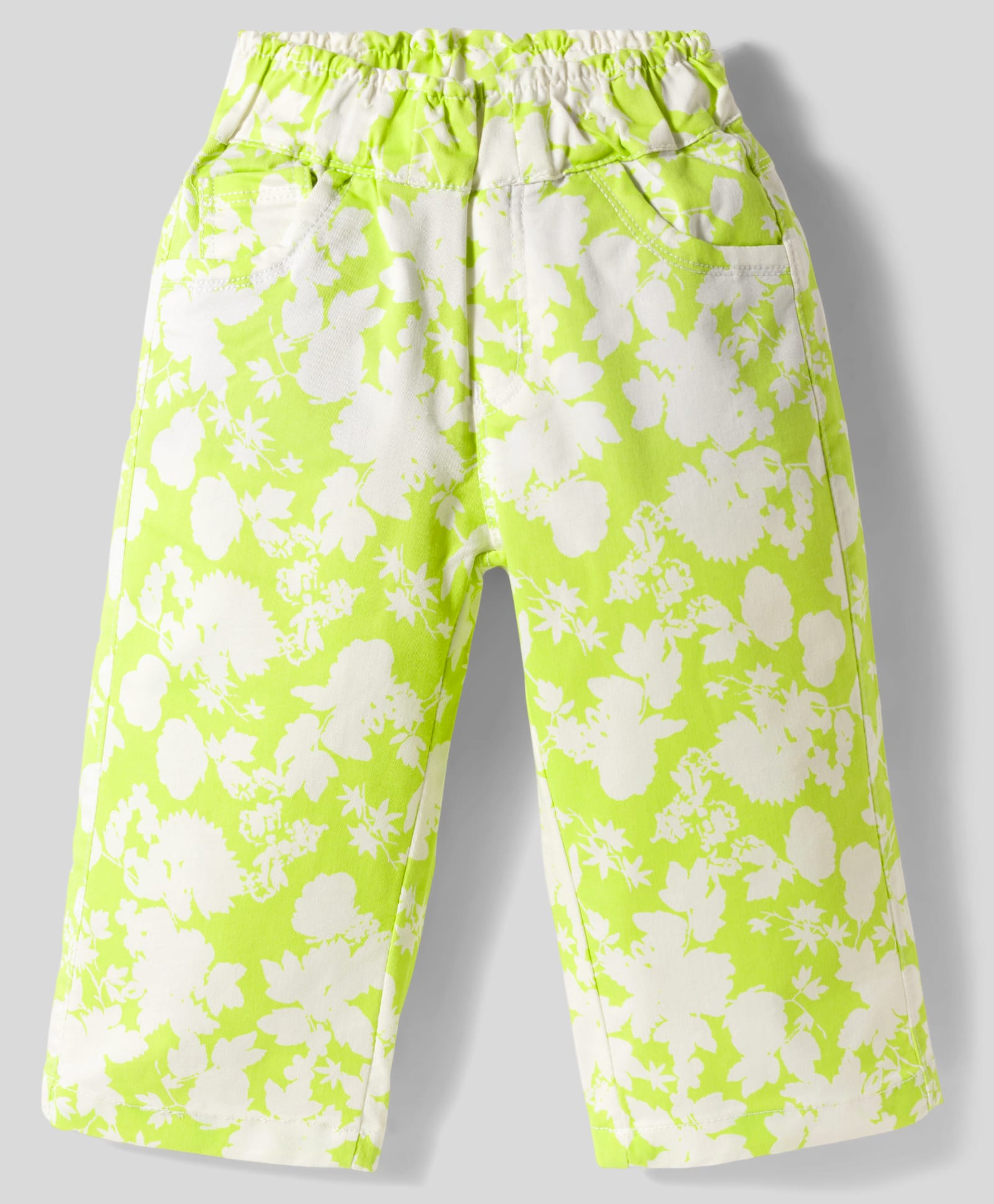 Olio Kids Cotton Woven Full Length Trouser With Floral Print - Sea Green-picture-38