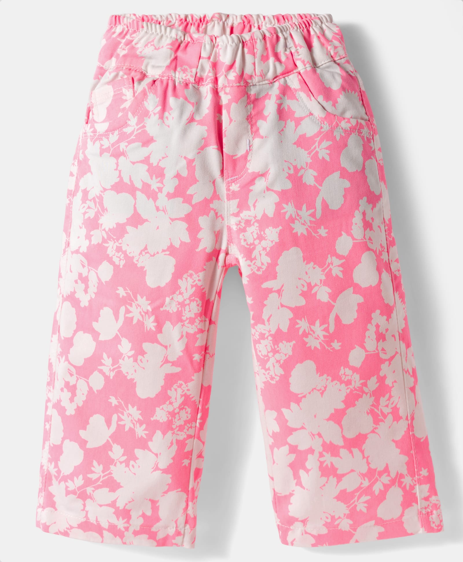 Olio Kids Cotton Woven Full Length Trouser With Floral Print - Pink-picture-17