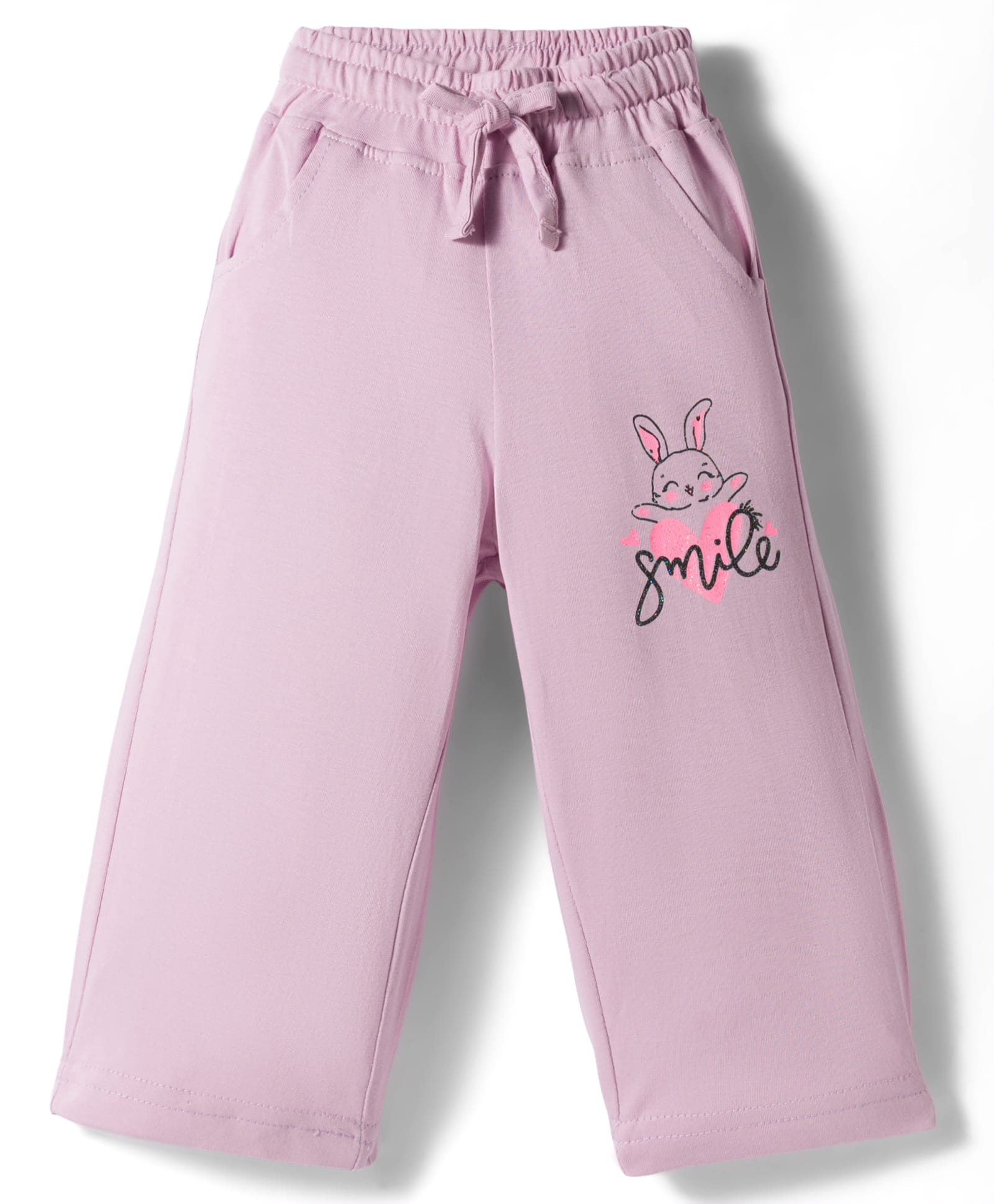 Olio Kids Knit Full Length Lounge Pant With Bunny Print - Lilac-image-20