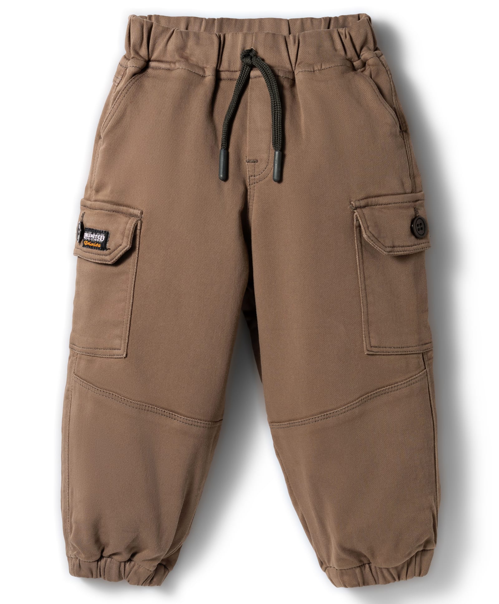 Olio Kids Cotton Woven Full Length Solid Trouser - Olive Green-picture-12
