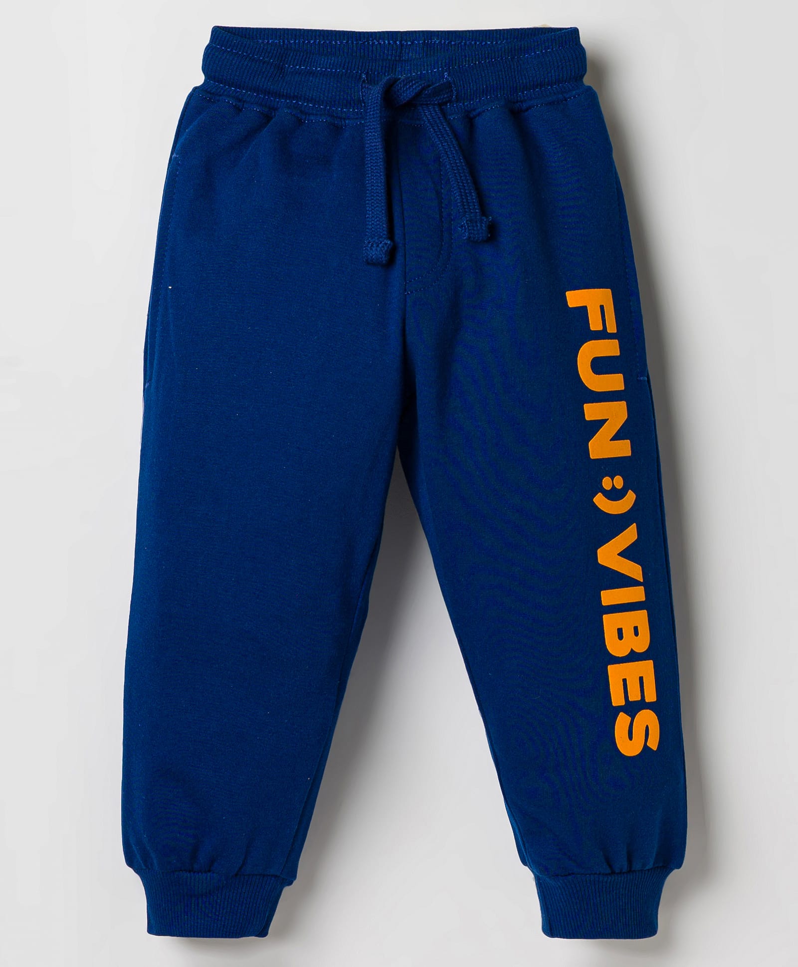 Kookie Kids Terry Knit Full Length Jogger With HD Text Print - Navy Blue-image-36