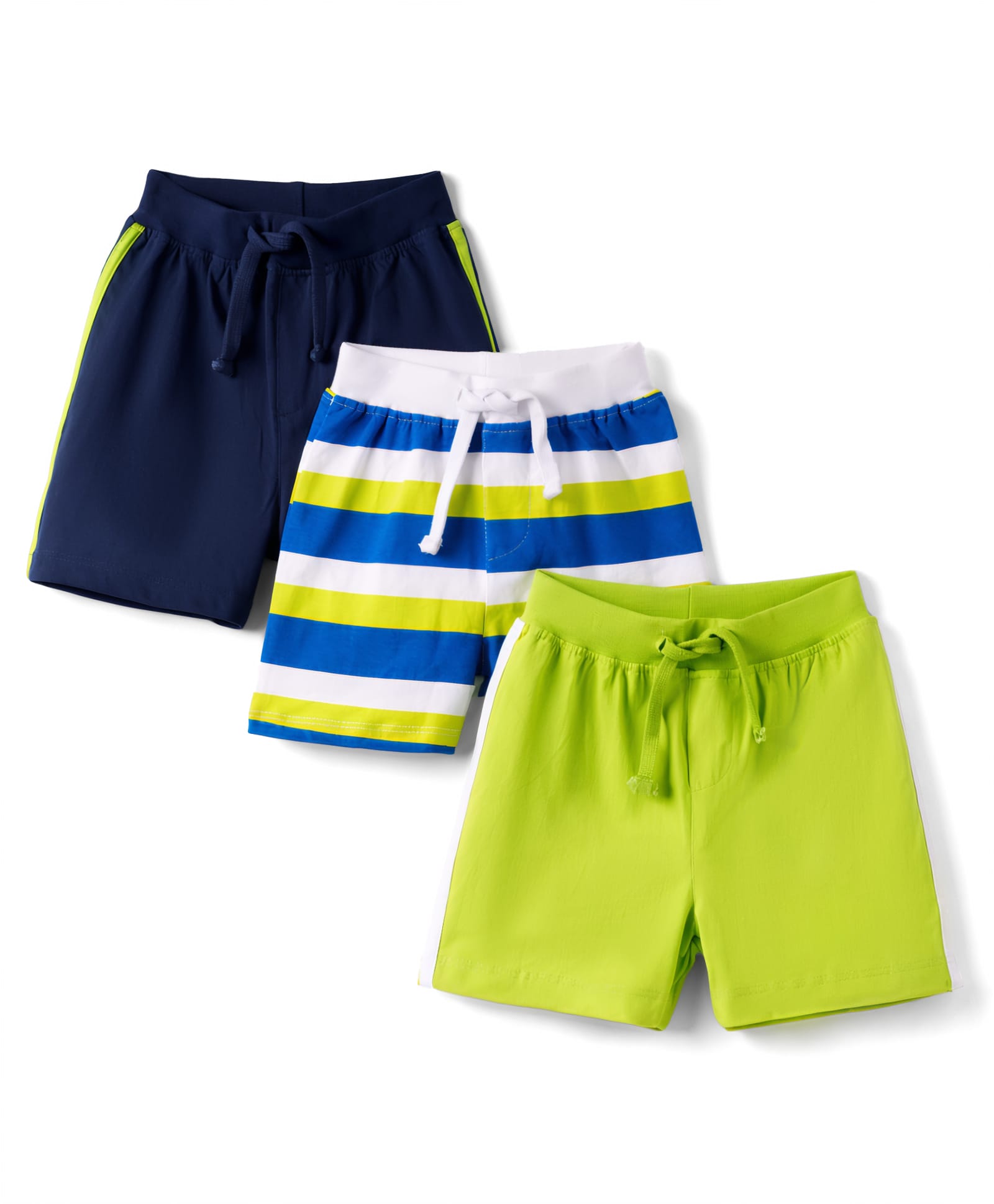 Babyhug Single Jersey Knit MId Thigh Shorts Pack of 3 - Multicolor-picture-26