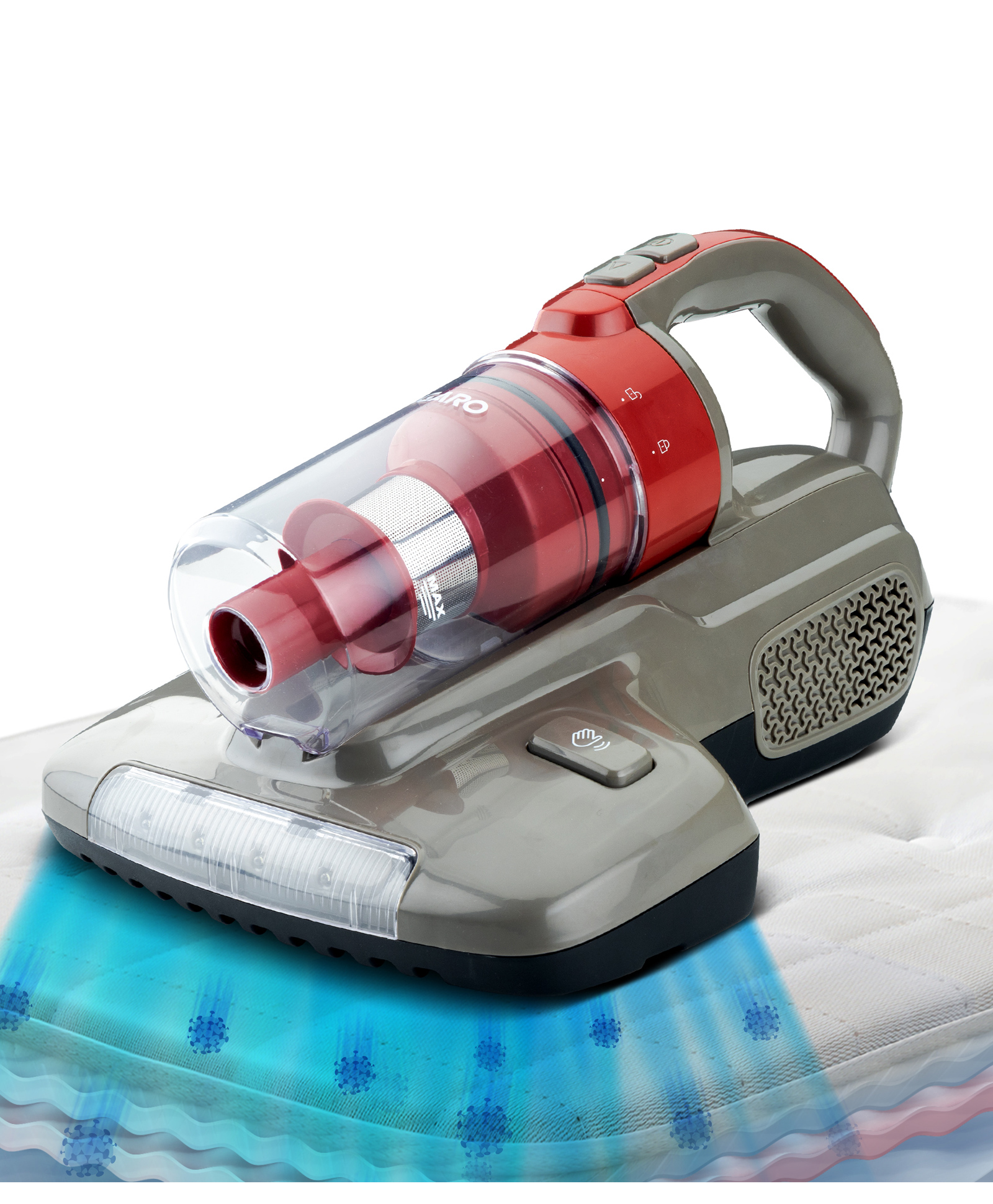 AGARO Grand Bed Vacuum Cleaner, Cyclonic Technology for Dust Collection, UV Light Sterilization, 12kPa Suction Power, Suitable for Bed, Sofa, Pillow and Other Fabric Surfaces - Dark Grey & Black-image-2