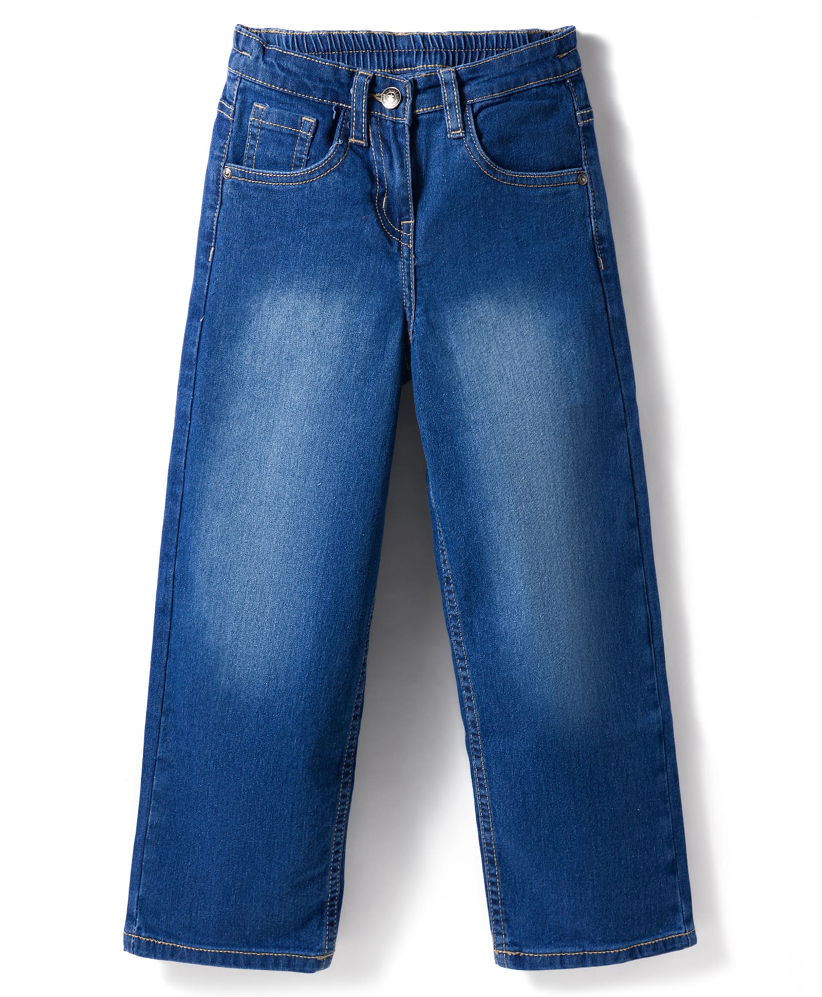 kookie kids india Kookie Kids Denim Woven Full Length Washed Jeans - Blue-picture-20