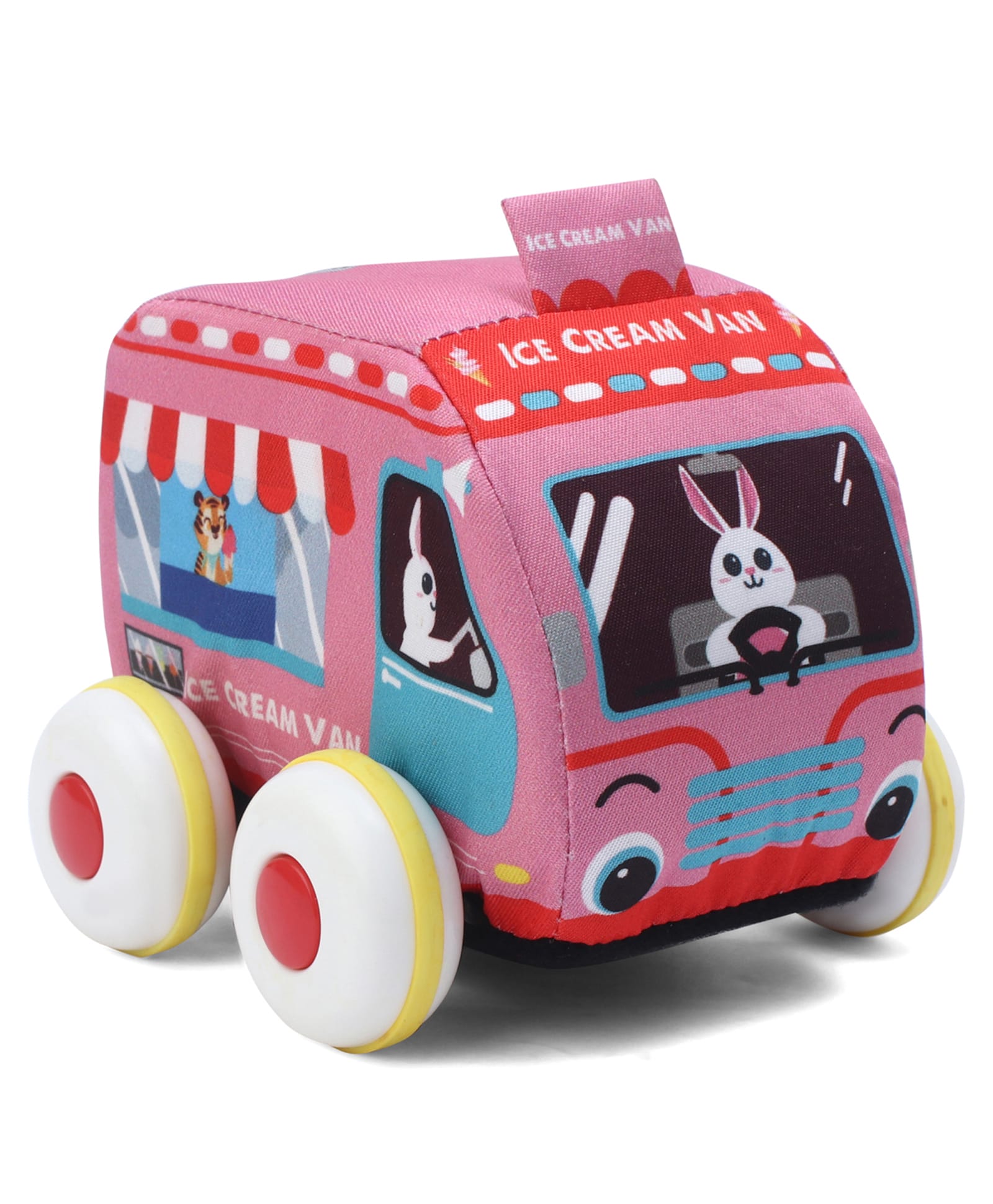 Shooting Star Pull Back Ice Cream Toy Bus with Fabric Material & Animal Print - Pink-picture-12