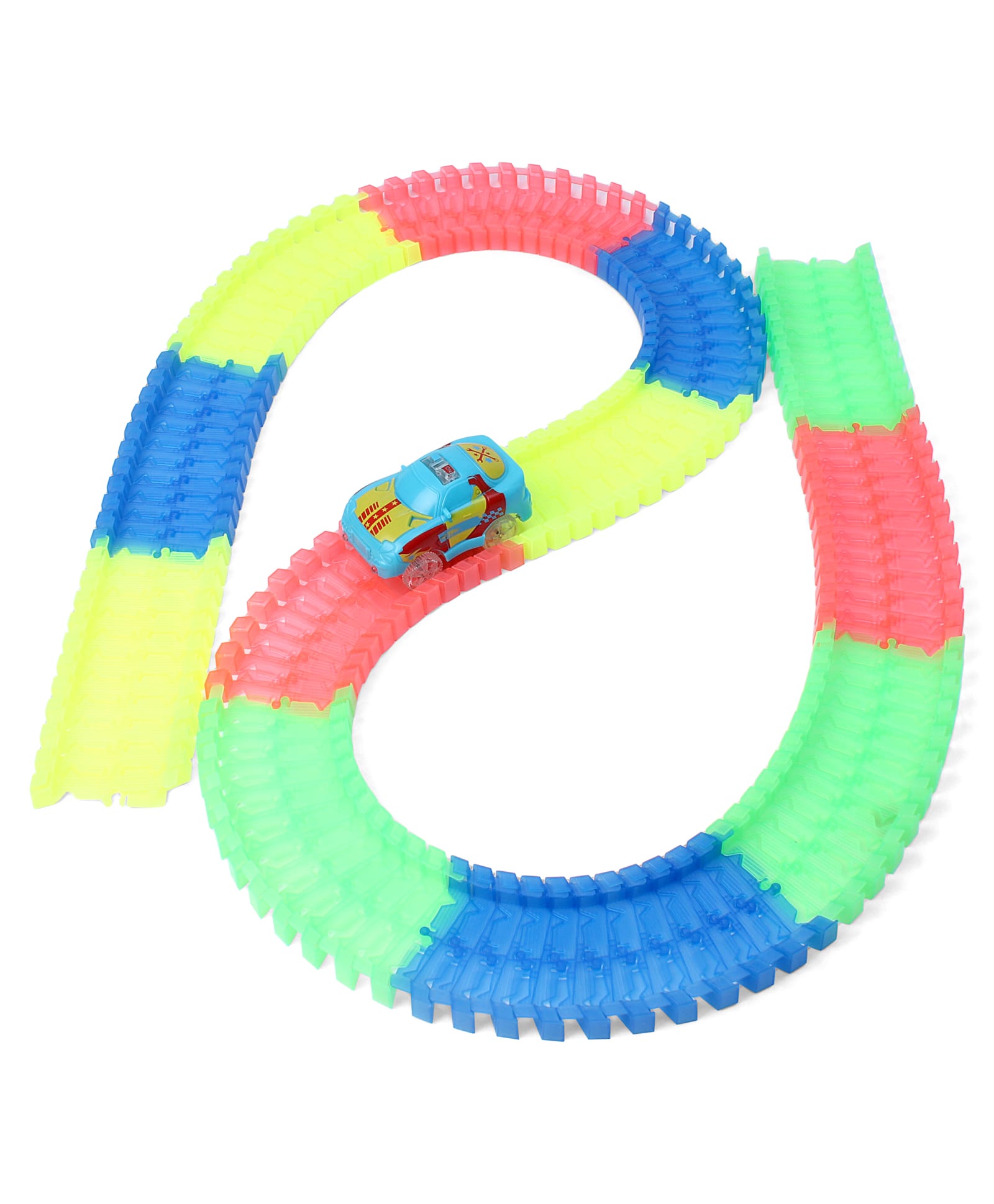 Ralleyz Glow in The Dark Action Tracks with LED Light Up 132 Pieces - Blue-image-6