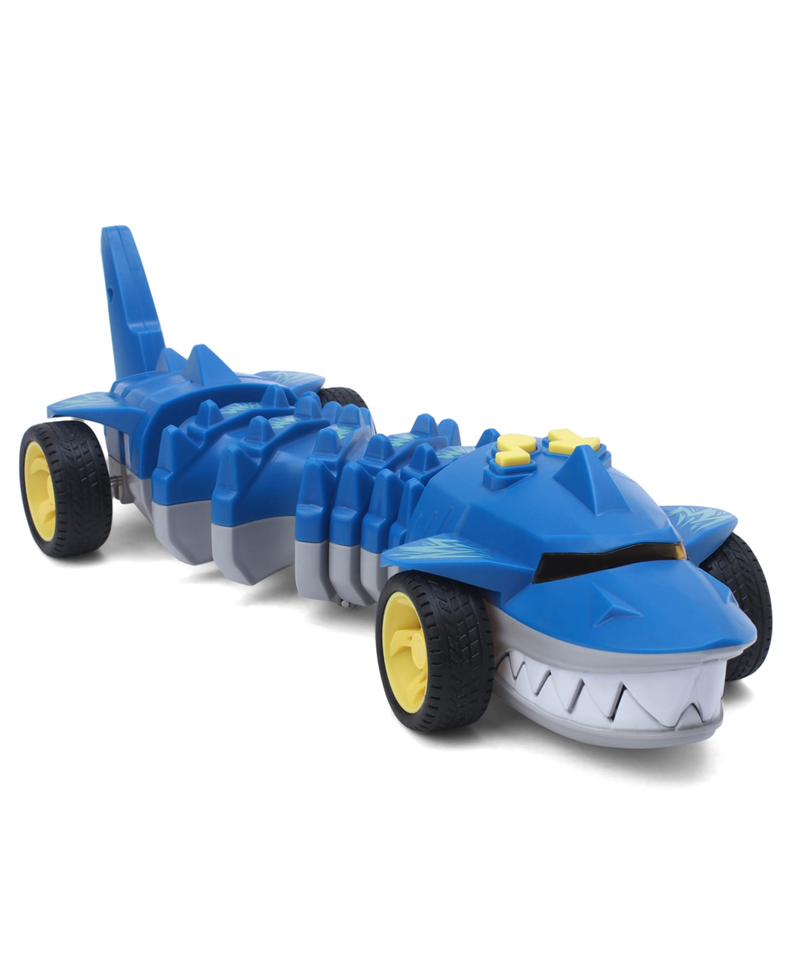 Ralleyz Skeleton Shark Shaped Zig Zag Crawl Toy with Wheels Light & Sound - Blue-picture-10