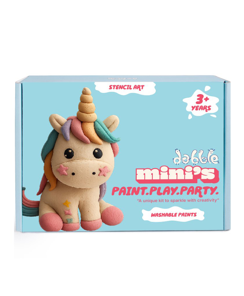 Dabble Unicorn Paints Stencil Art & Craft Kit for Kids With Stencil, Sponge & Mini Easel-picture-16