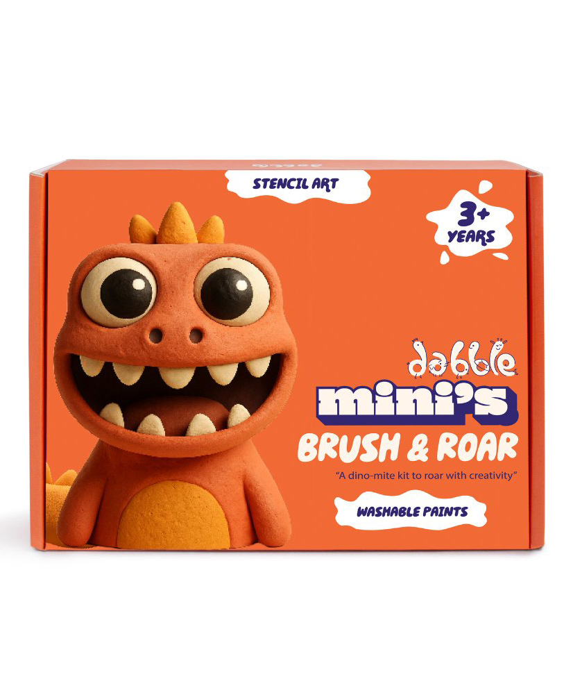 Dabble Dino Paints Stencil Art & Craft Kit for Kids With Stencil, Sponge & Mini Easel Craft Kit for Kids-picture-23