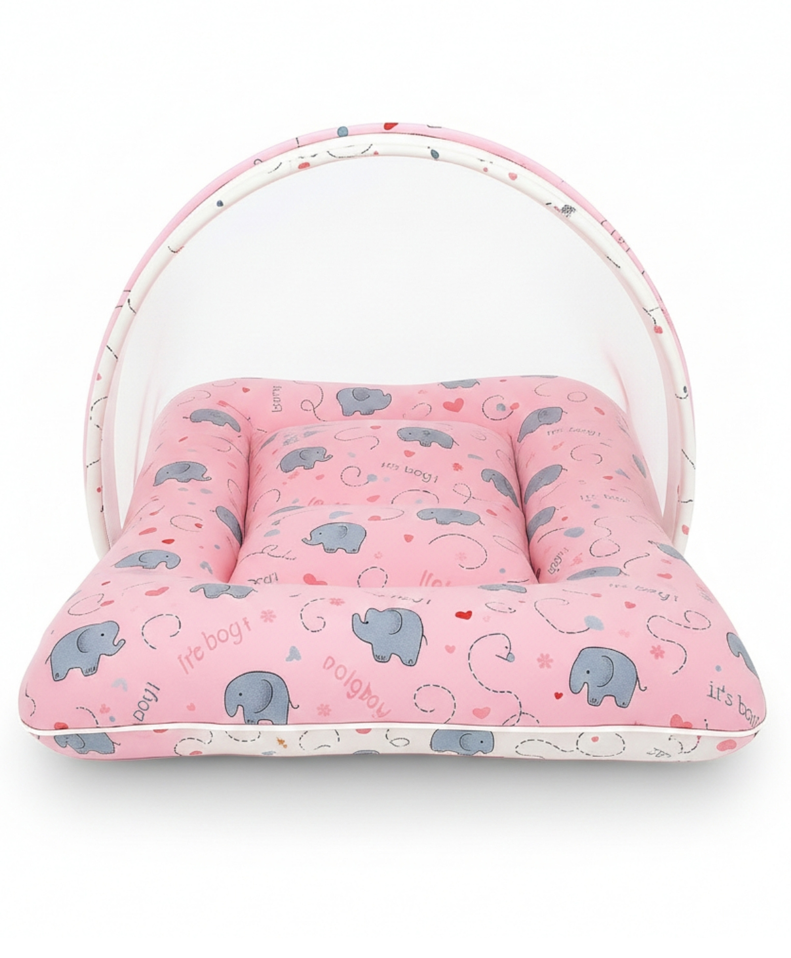 Toddylon Baby Net Bed Cotton Bedding Set with Mosquito Net (0-6 Months) Pink-picture-20