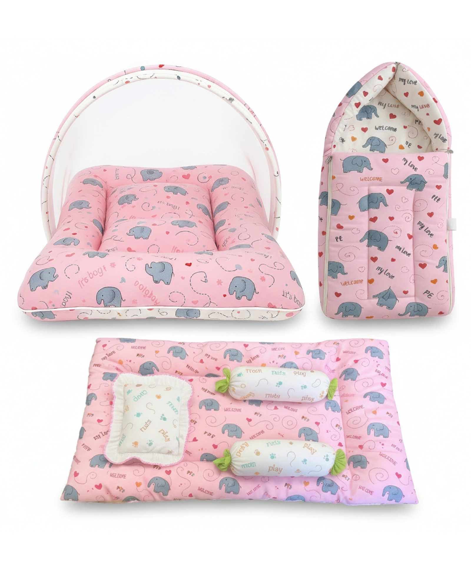 Toddylon Baby Bedding Set Bed Infants Sleeping Essentials (0-6 Months) Pink-picture-18