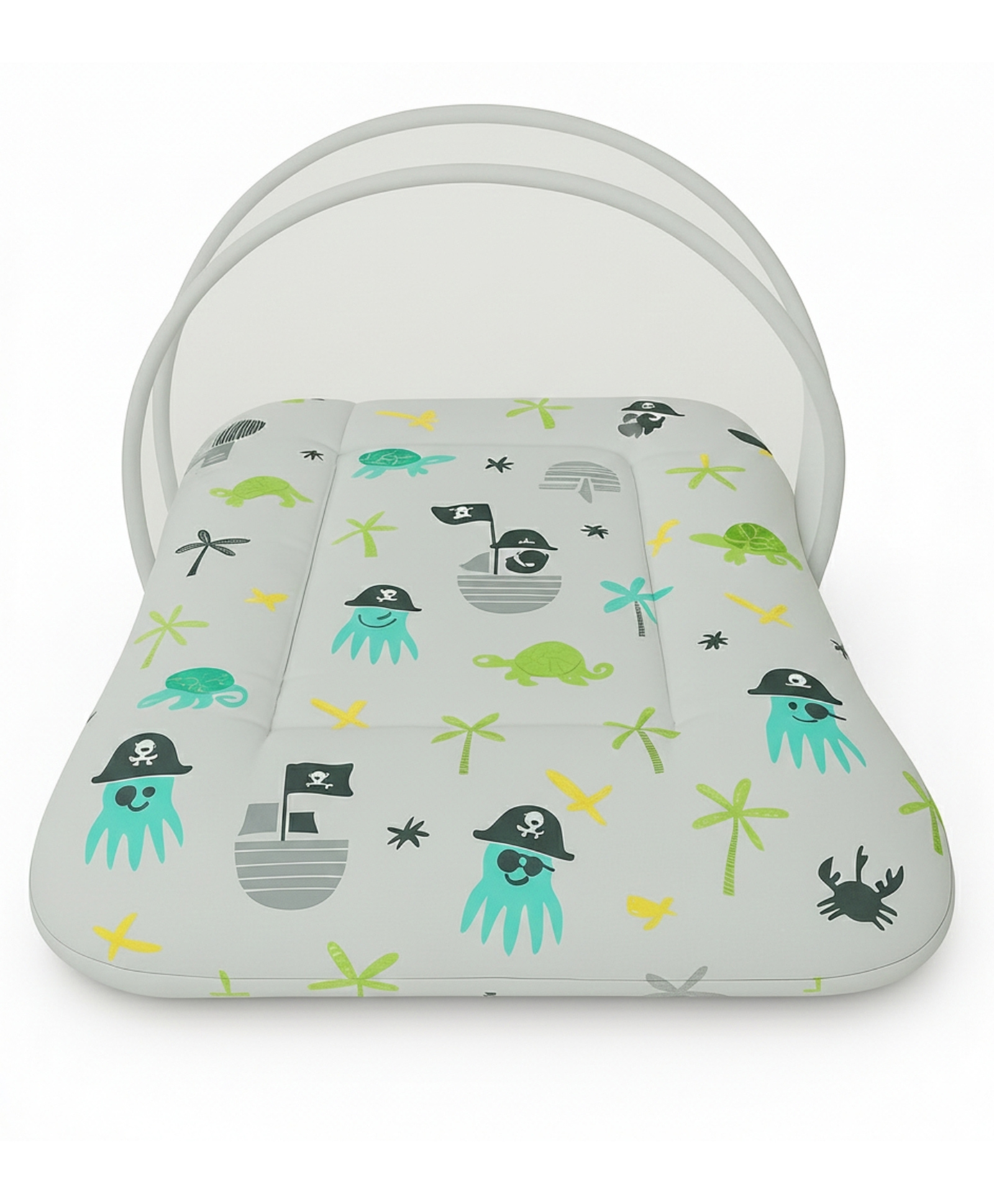 Toddylon Baby Bed Cotton Bedding Set with Mosquito Net (0-6 Months) Grey-picture-48