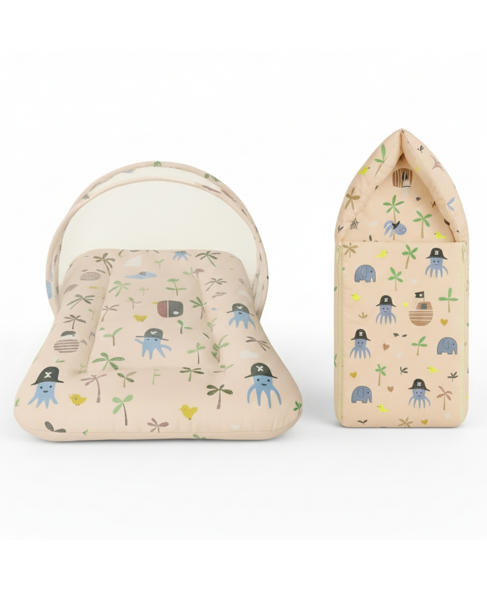 Toddylon Baby Bedding Set Mattress With Net & Sleeping Bag (0-6 Months) Yellow-picture-0
