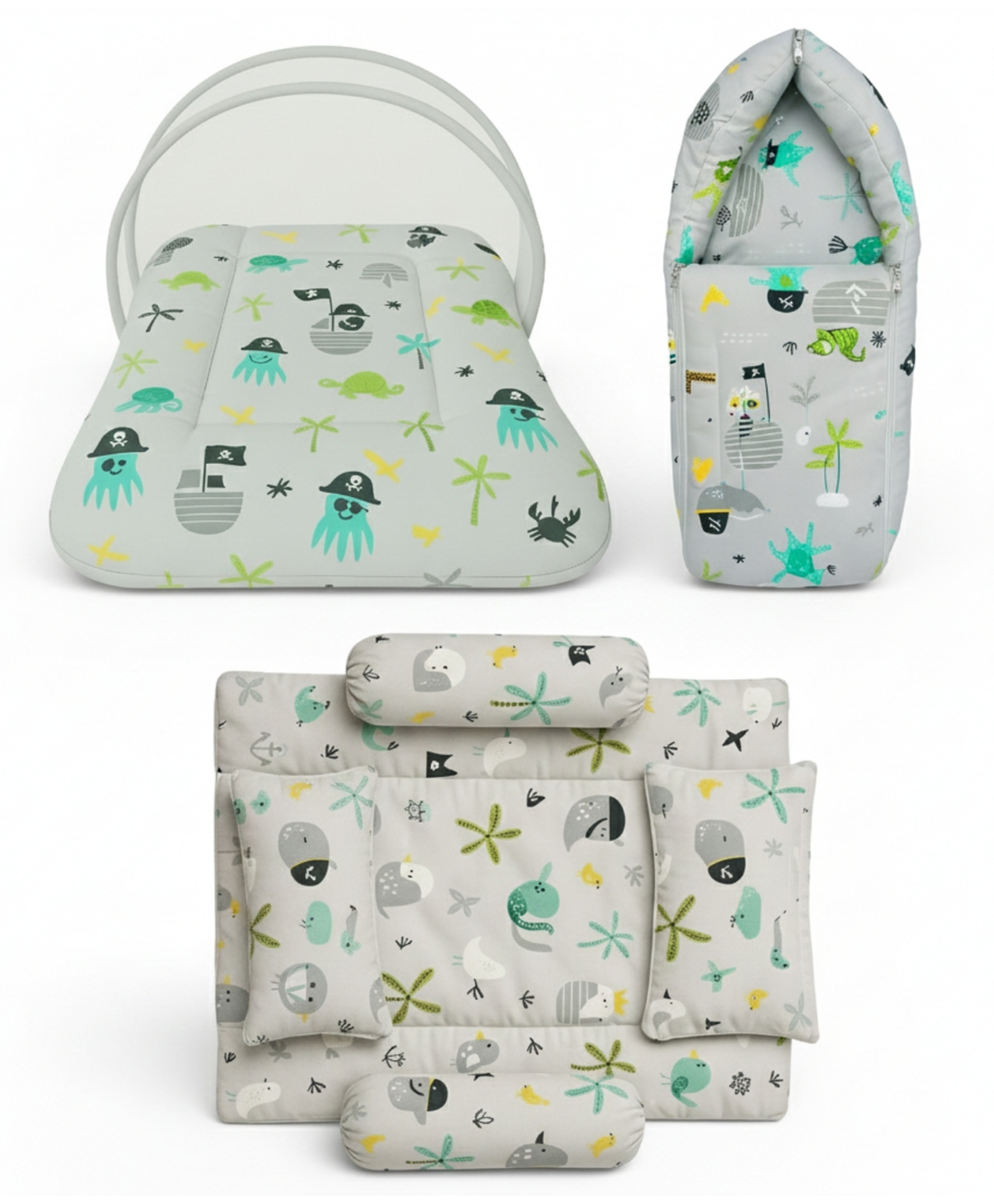 Toddylon Baby Bedding Set Bed Infant Sleeping Essentials (0-6 Months) Grey-image-39