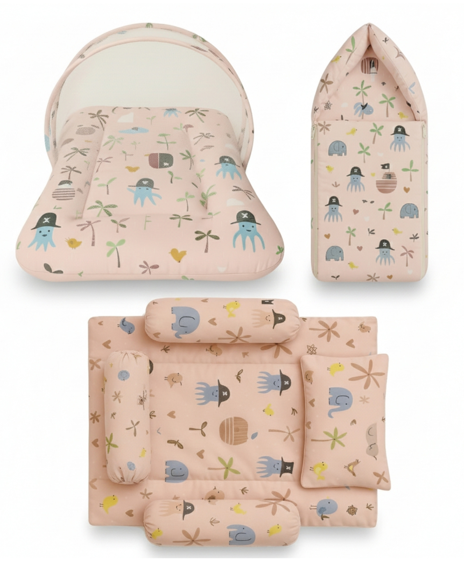 Toddylon Baby Bedding Set Bed Infant Sleeping Essentials (0-6 Months) Pink-picture-25