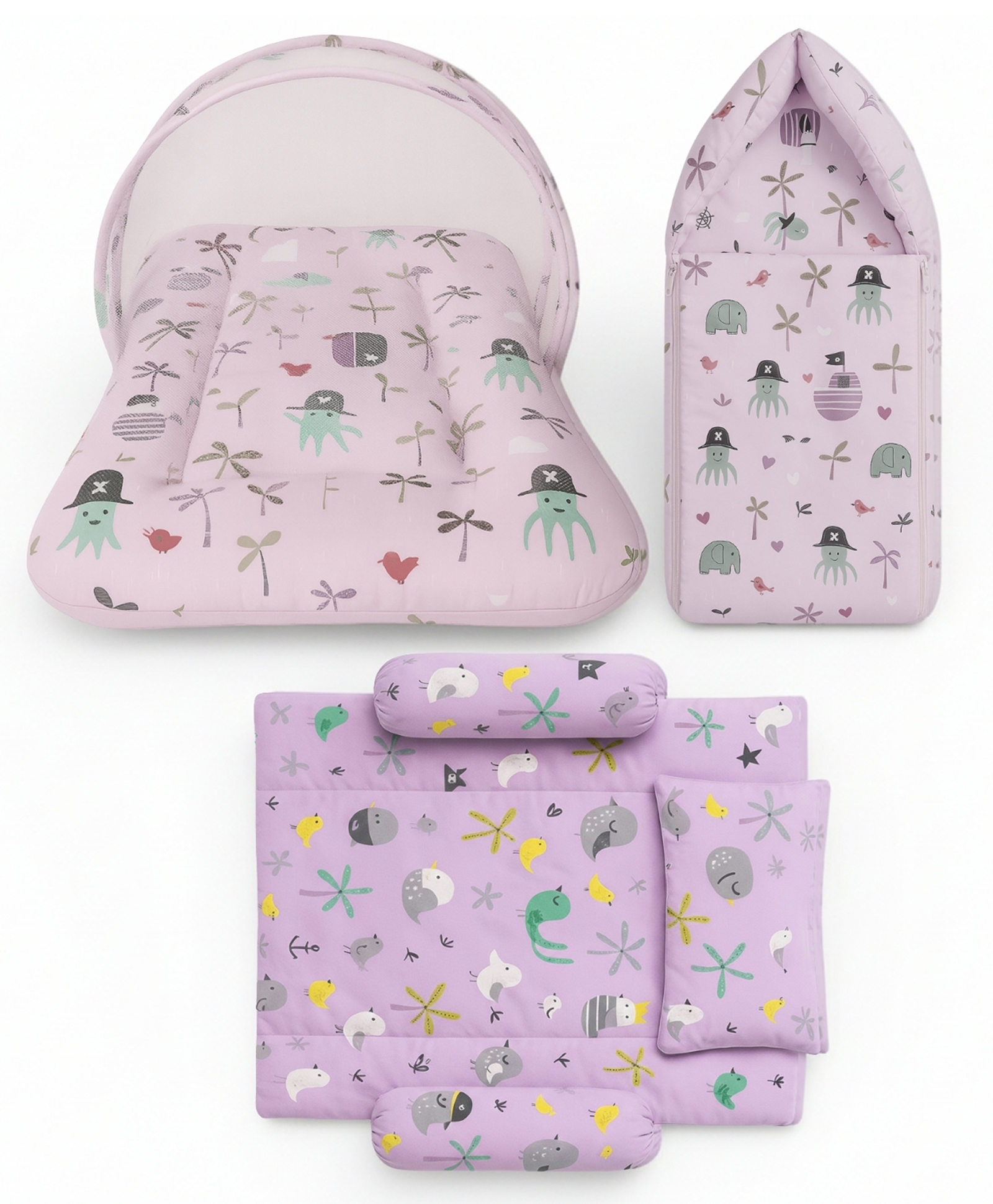 Toddylon Baby Bedding Set Bed Infant Sleeping Essentials (0-6 Months) Purple-picture-24